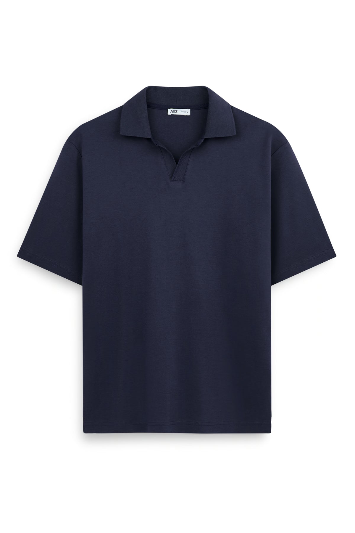 AIIZ Men's Open Collar Polo Shirt (Navy / S)