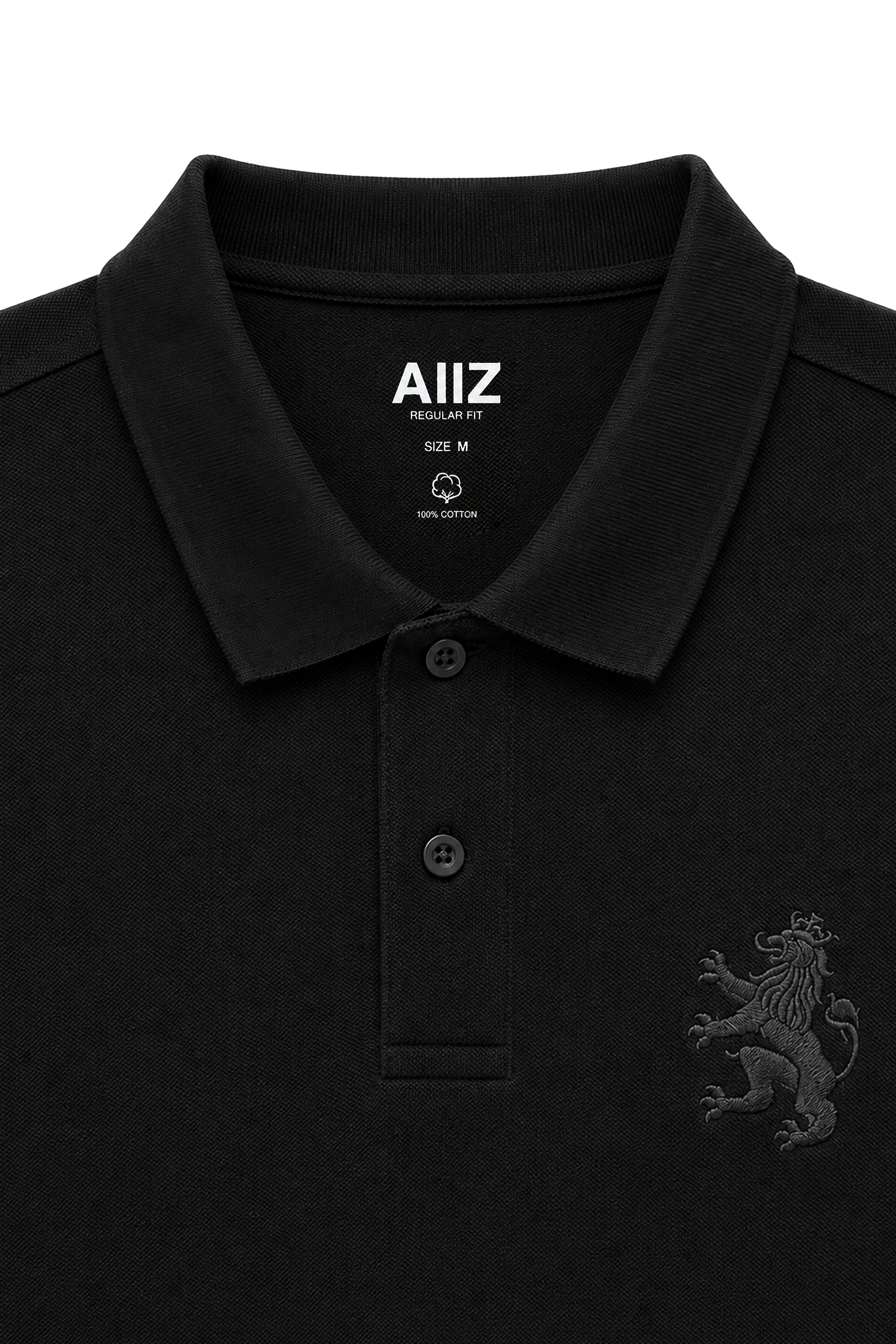 AIIZ Men's Lion Pique Polo Shirt