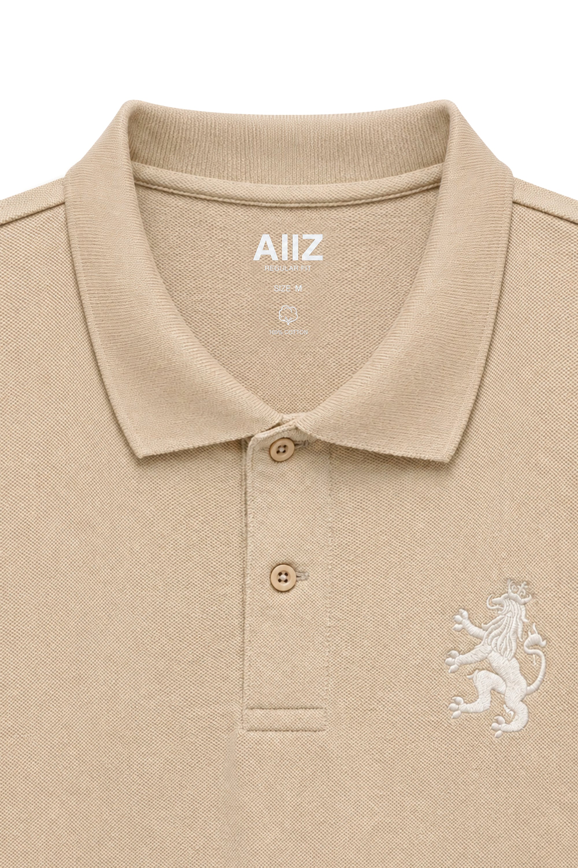 AIIZ Men's Lion Pique Polo Shirt