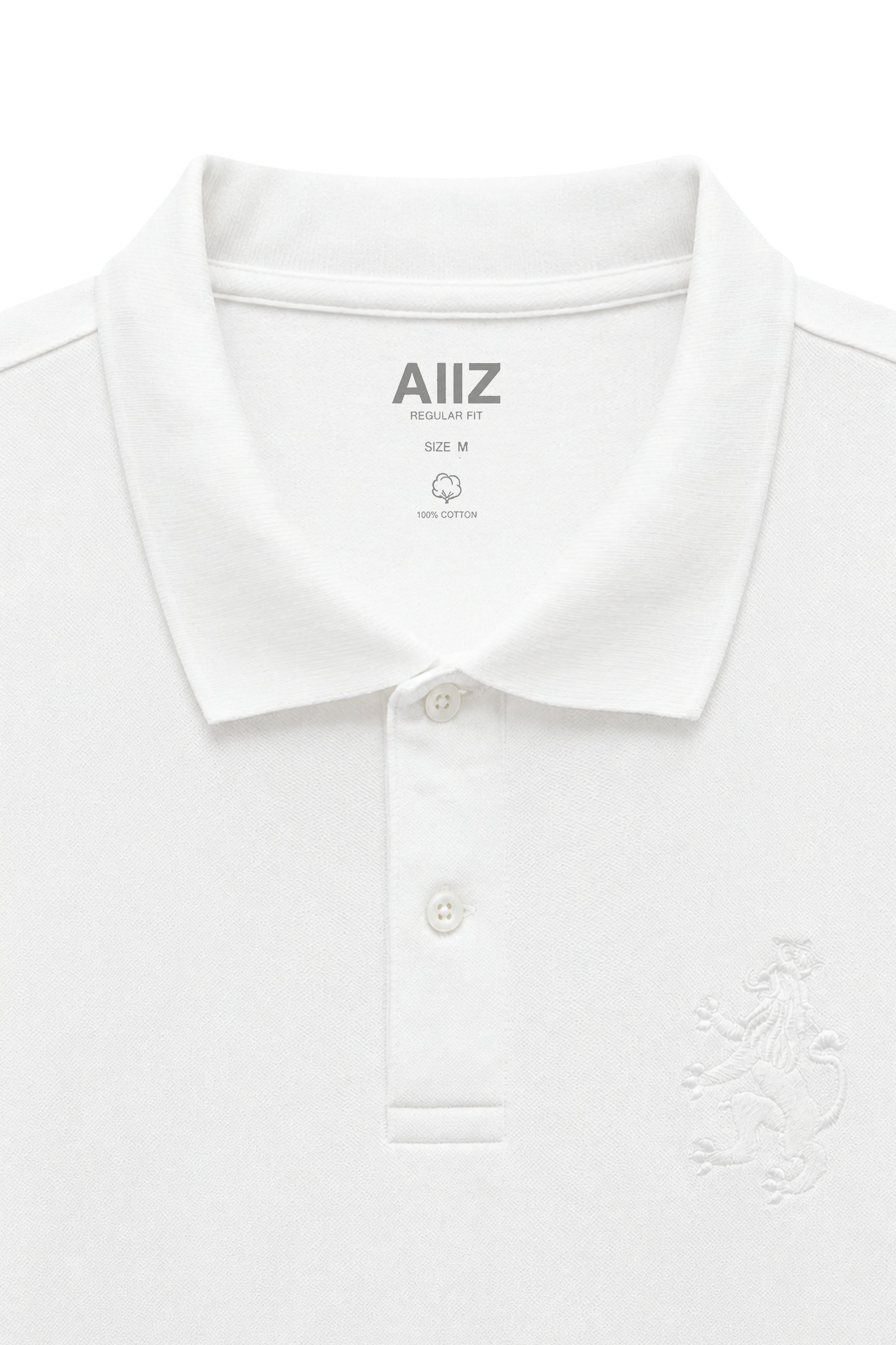 AIIZ Men's Lion Pique Polo Shirt