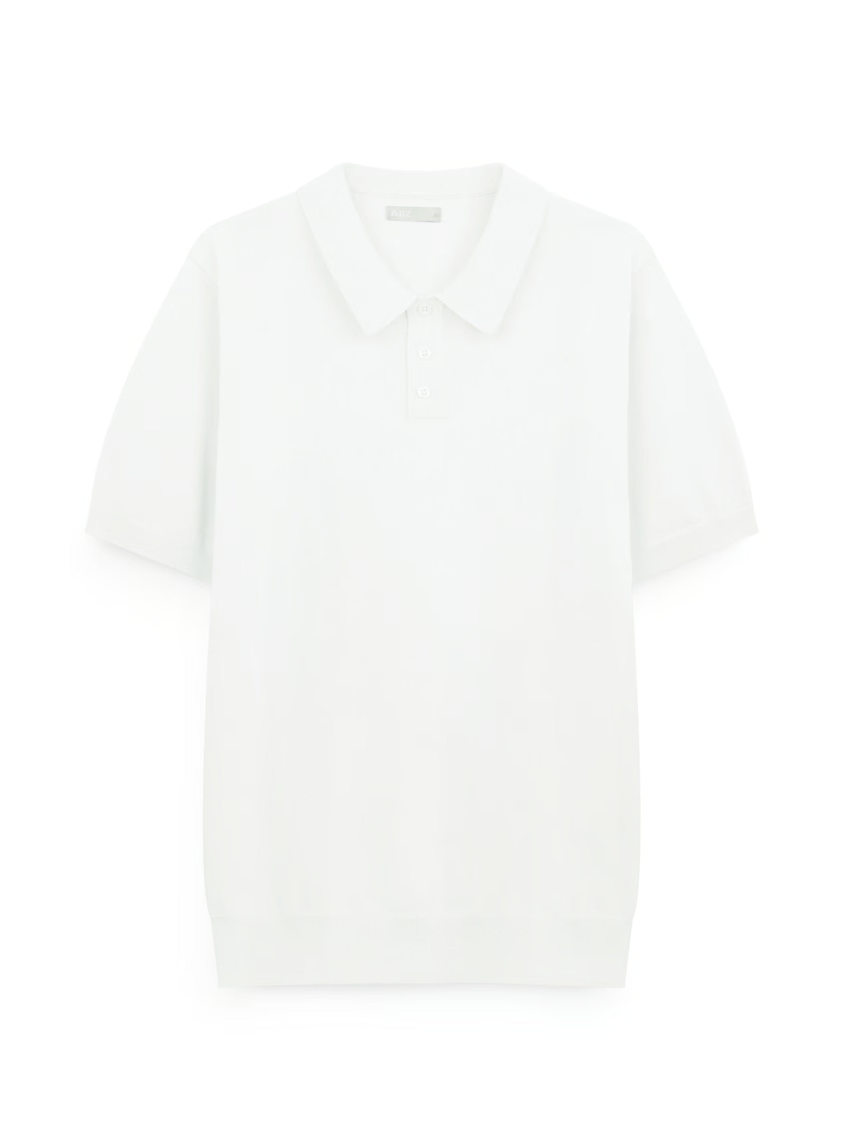 AIIZ Men's Lightweight Flatknit Polo Shirt (OFF WHITE / S)