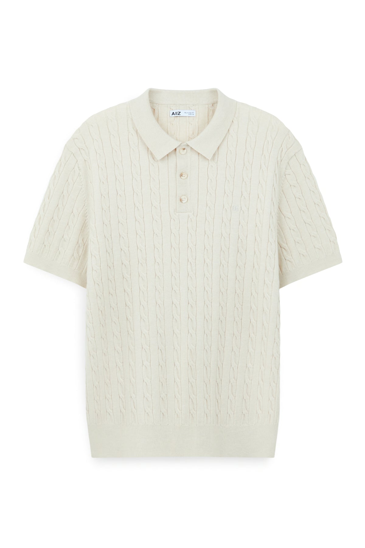Urban Weaver Cable Knit Polo (Beige / S)