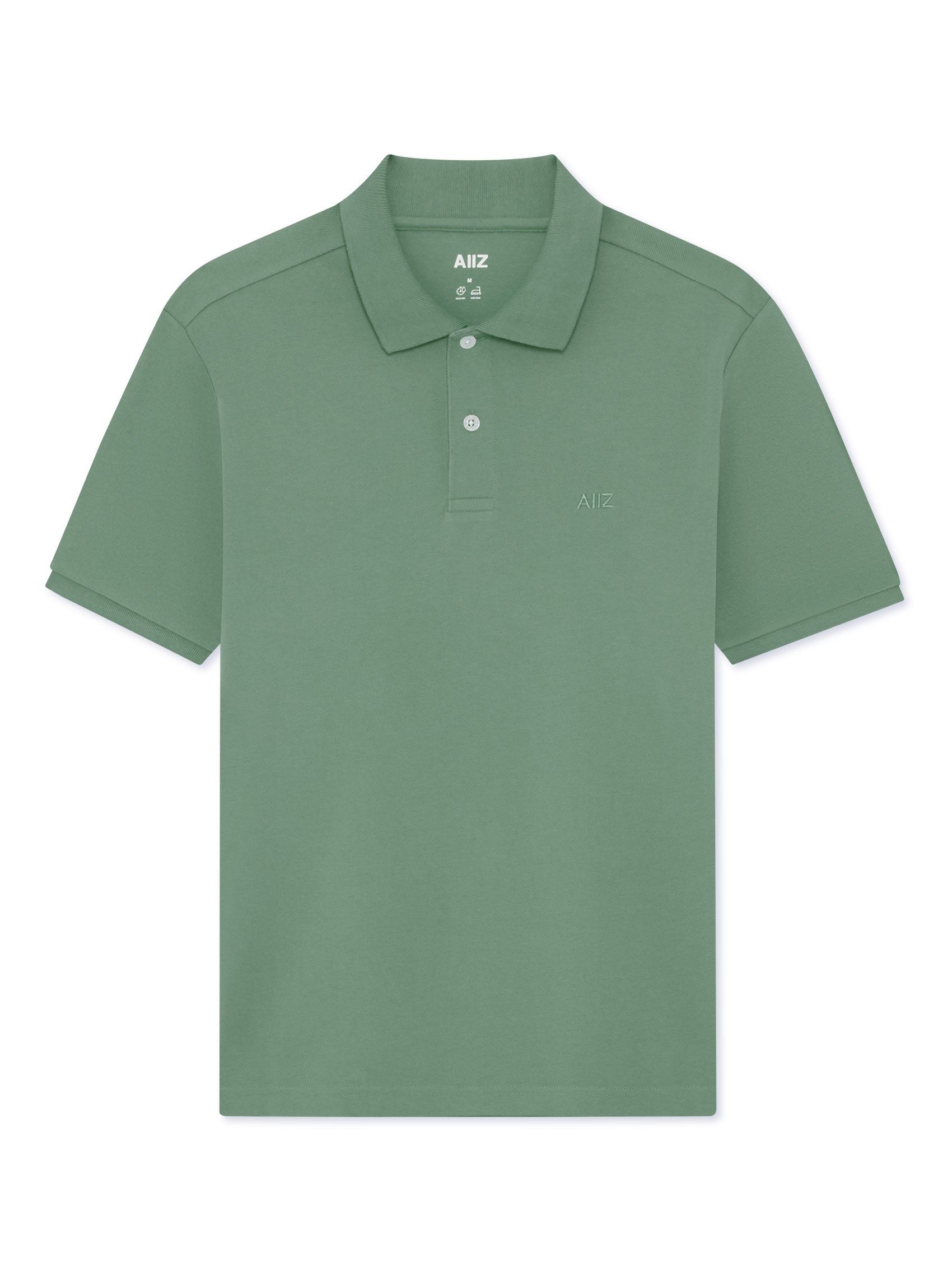 Men’s Cotton Polyester AIIZ Logo Polo Shirt (Green / S)