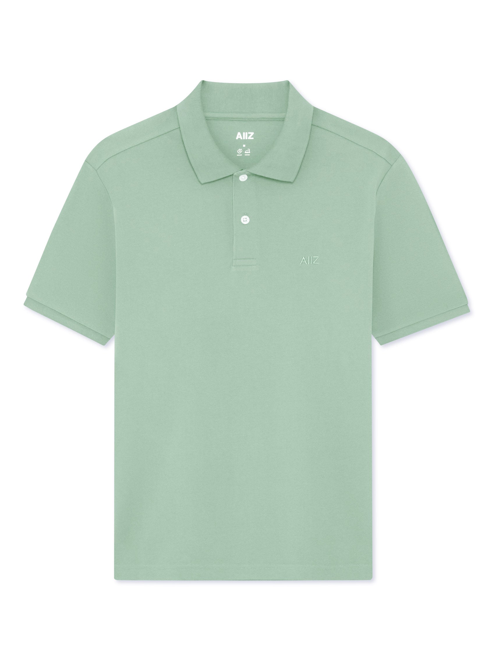 Men’s Cotton Polyester AIIZ Logo Polo Shirt (Light Green / S)