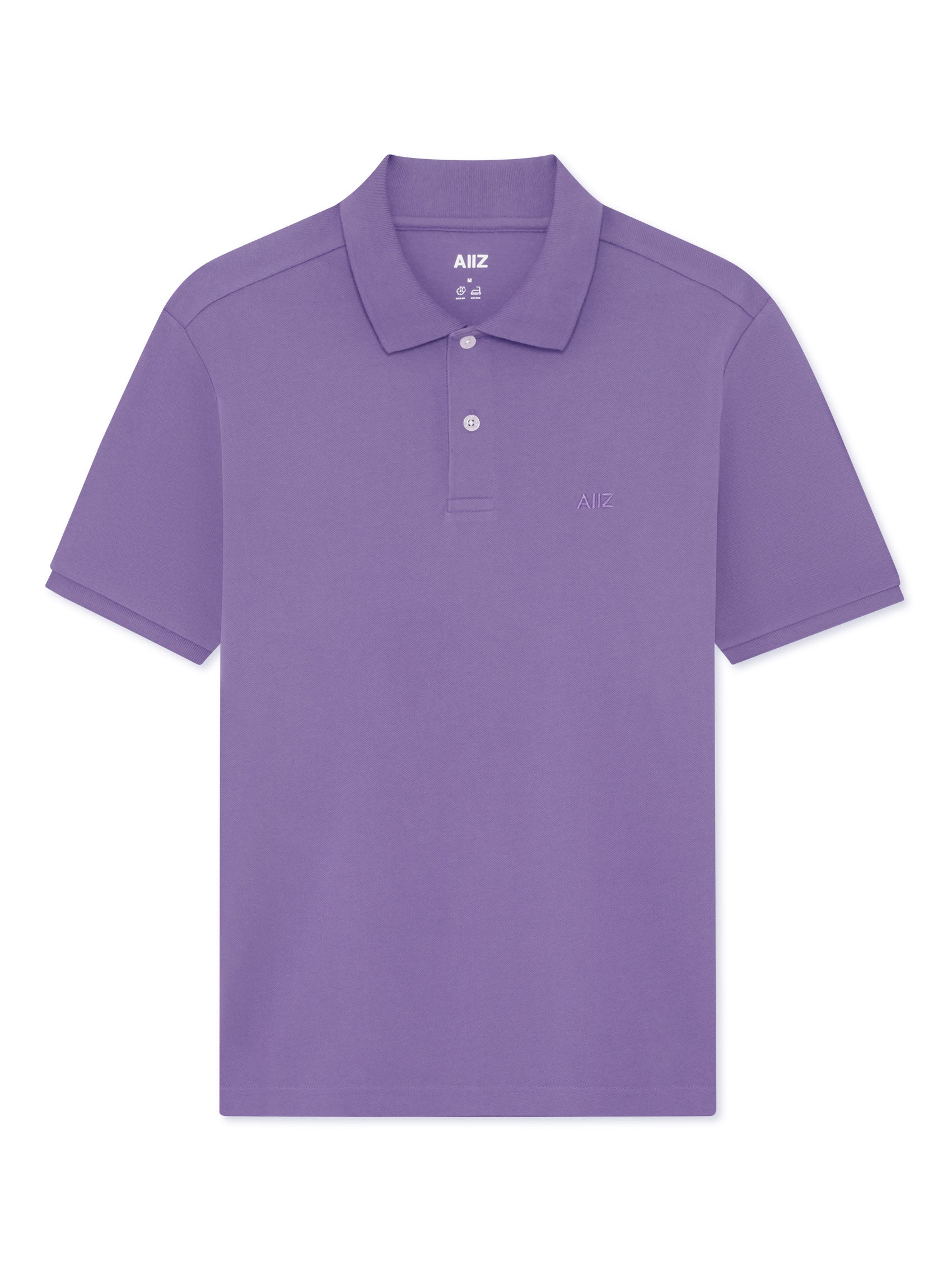Men’s Cotton Polyester AIIZ Logo Polo Shirt (Violet / S)