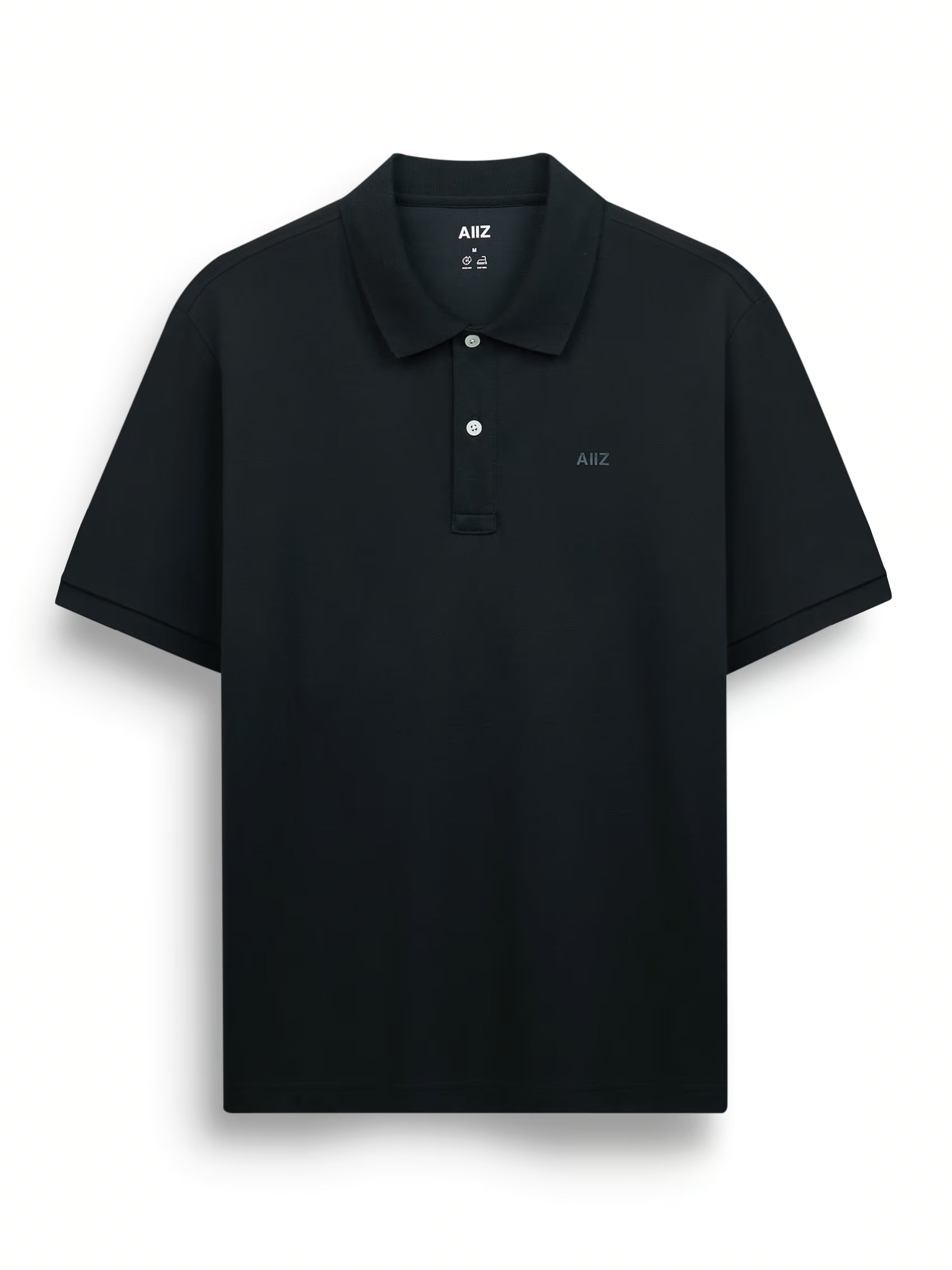 Men’s Cotton Polyester AIIZ Logo Polo Shirt (Black / S)