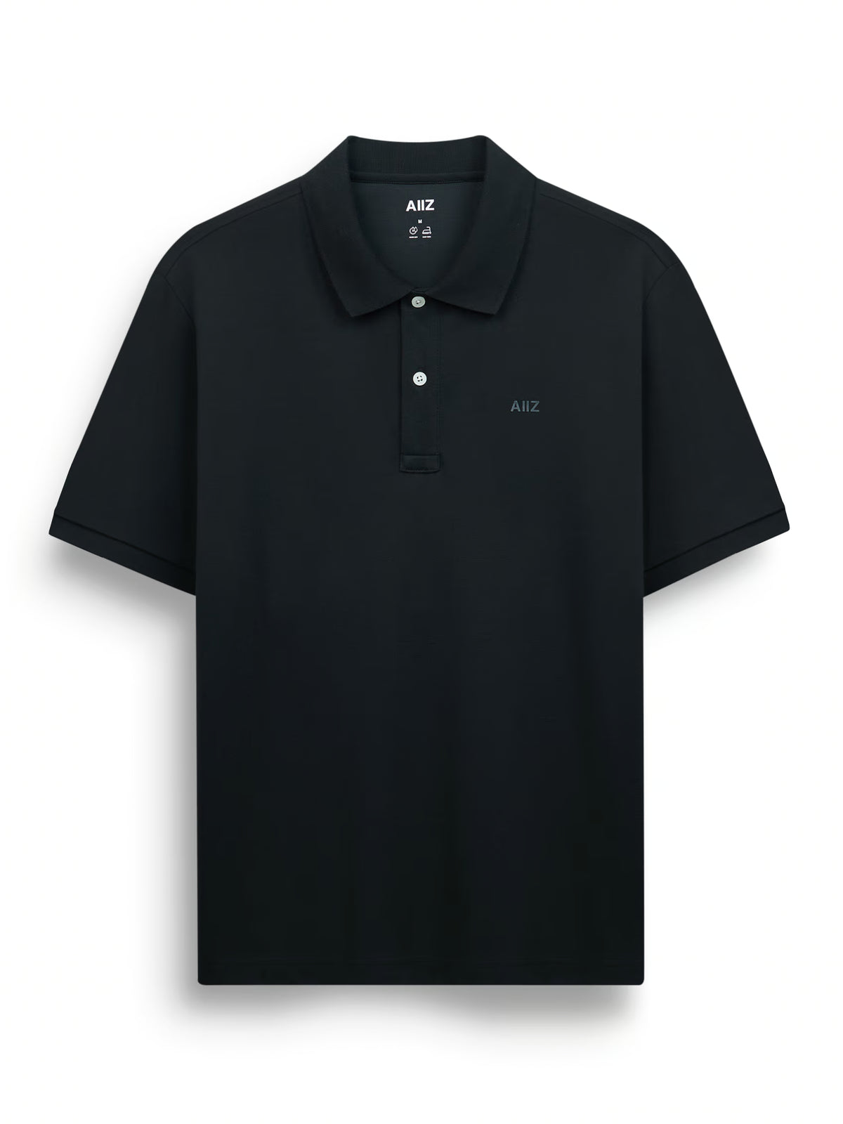 Men’s Cotton Polyester AIIZ Logo Polo Shirt (Black / S)