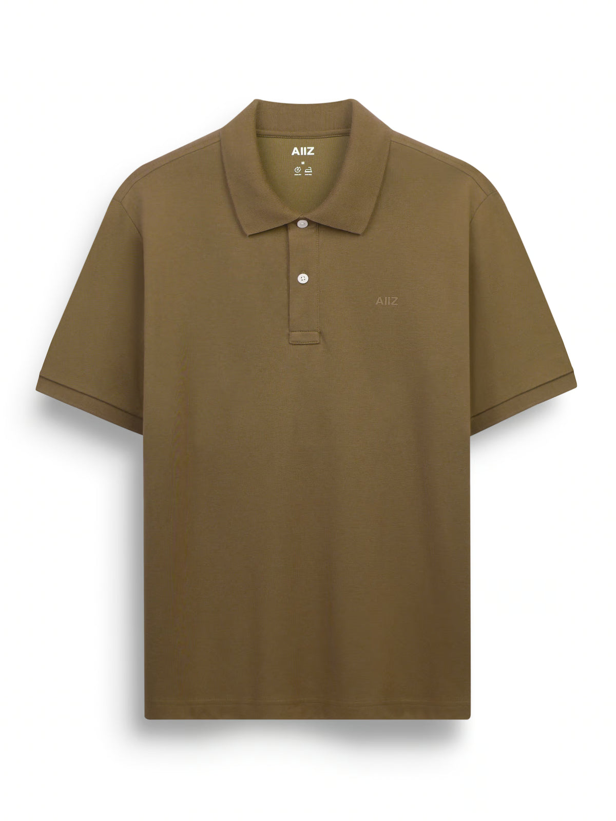 Men’s Cotton Polyester AIIZ Logo Polo Shirt (Brown / S)
