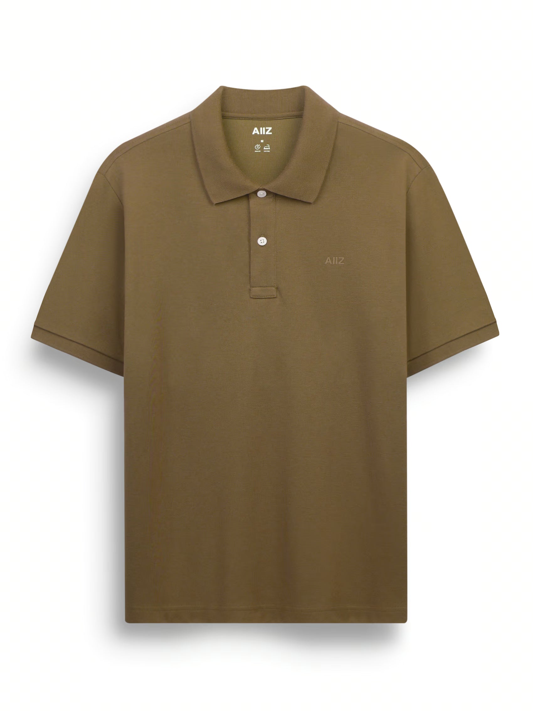 Men’s Cotton Polyester AIIZ Logo Polo Shirt (Brown / S)