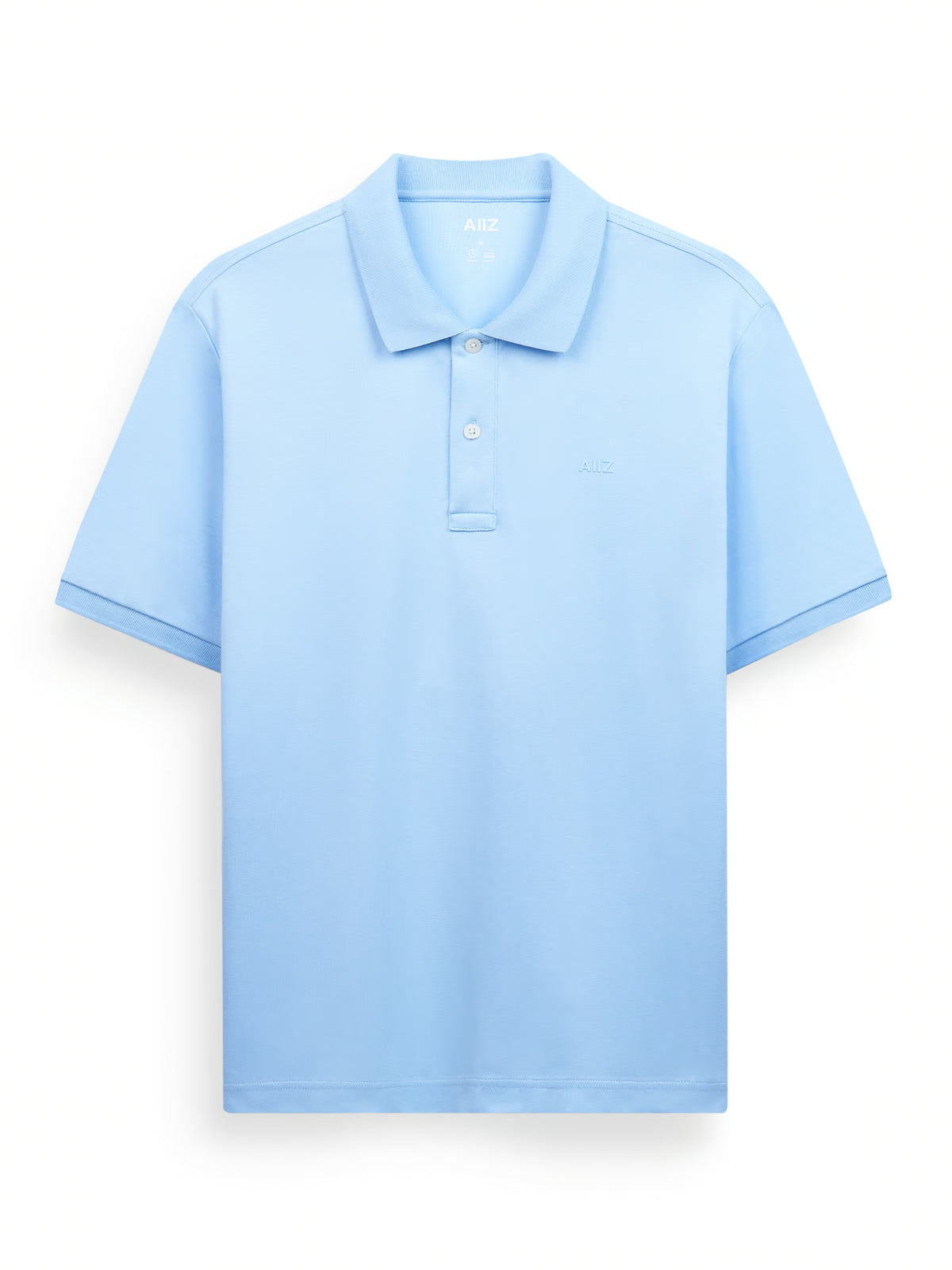 Men’s Cotton Polyester AIIZ Logo Polo Shirt (Light Blue / S)