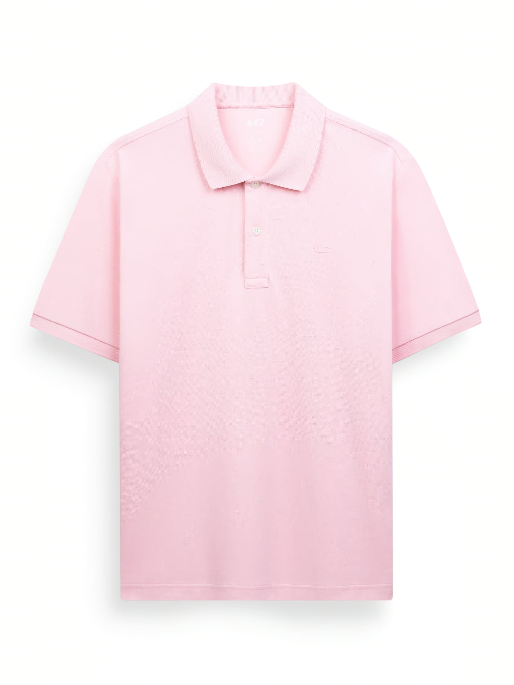 Men’s Cotton Polyester AIIZ Logo Polo Shirt (Light Pink / S)