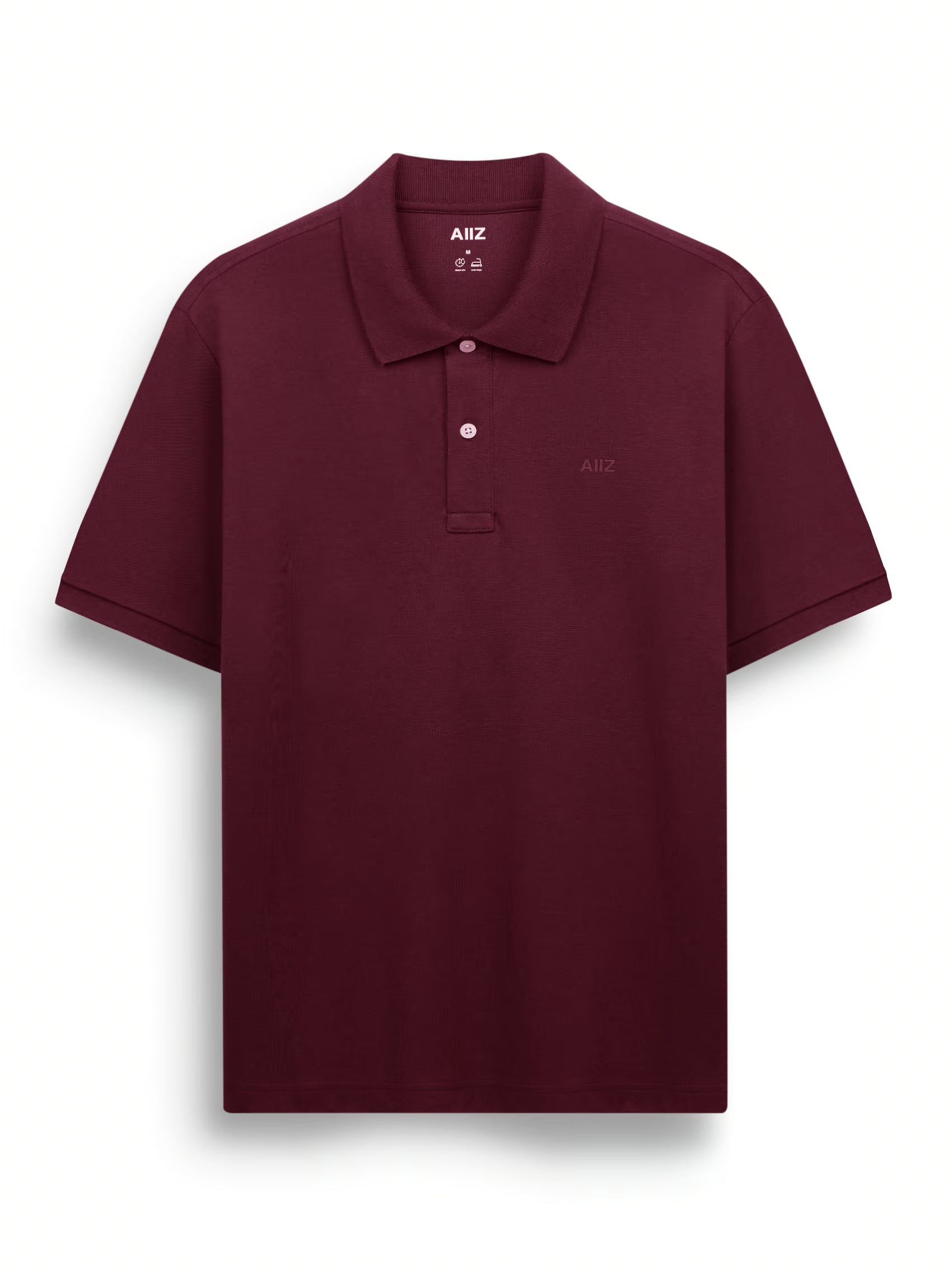 Men’s Cotton Polyester AIIZ Logo Polo Shirt (Maroon / S)