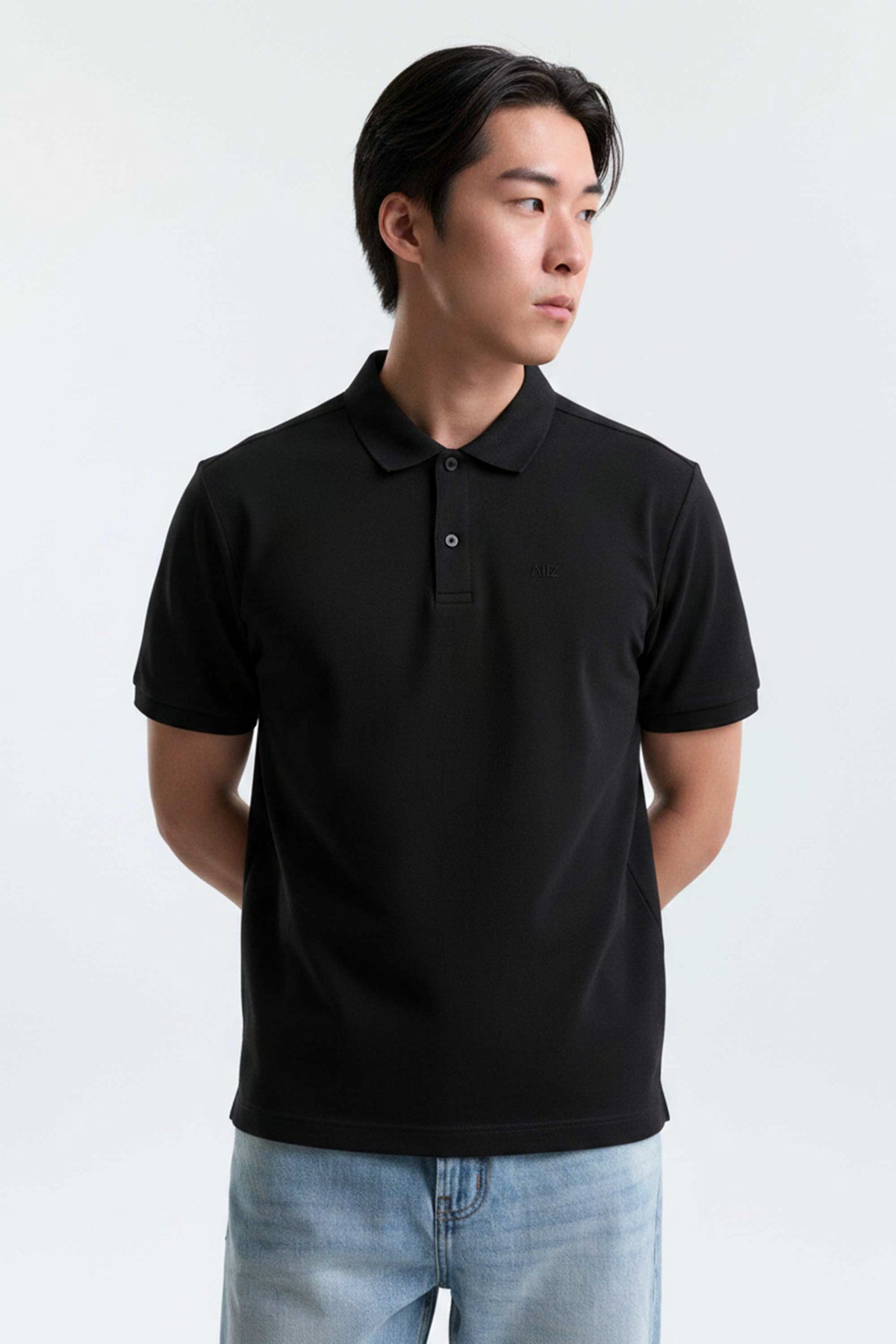 AIIZ Men’s AIIZ Logo Polo Shirt (Black / S)