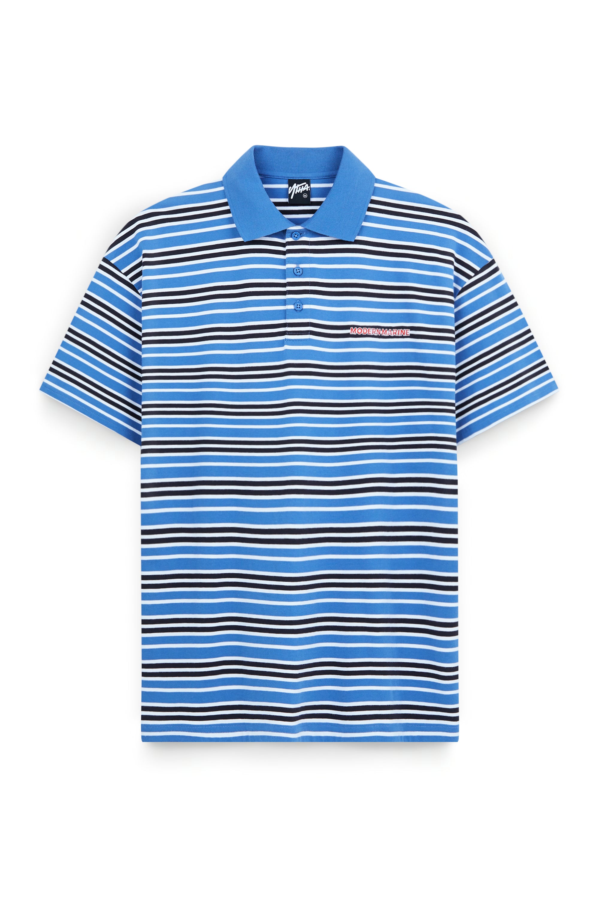 AIIZ Men's Striped Polo Shirt (Blue / S)