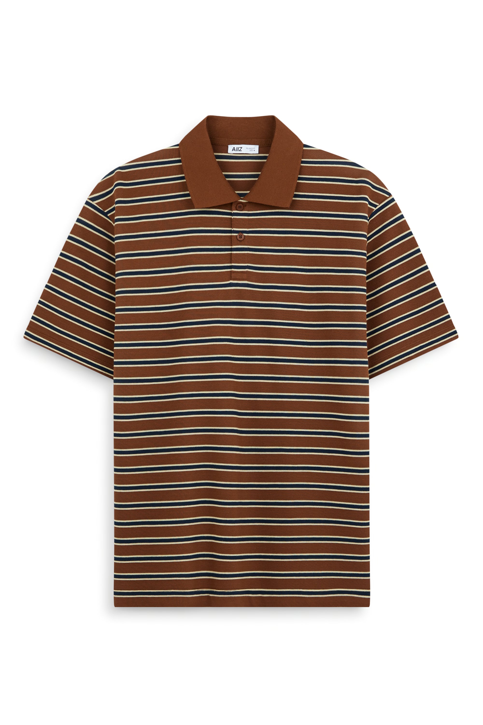 AIIZ Men's Striped Polo Shirt
