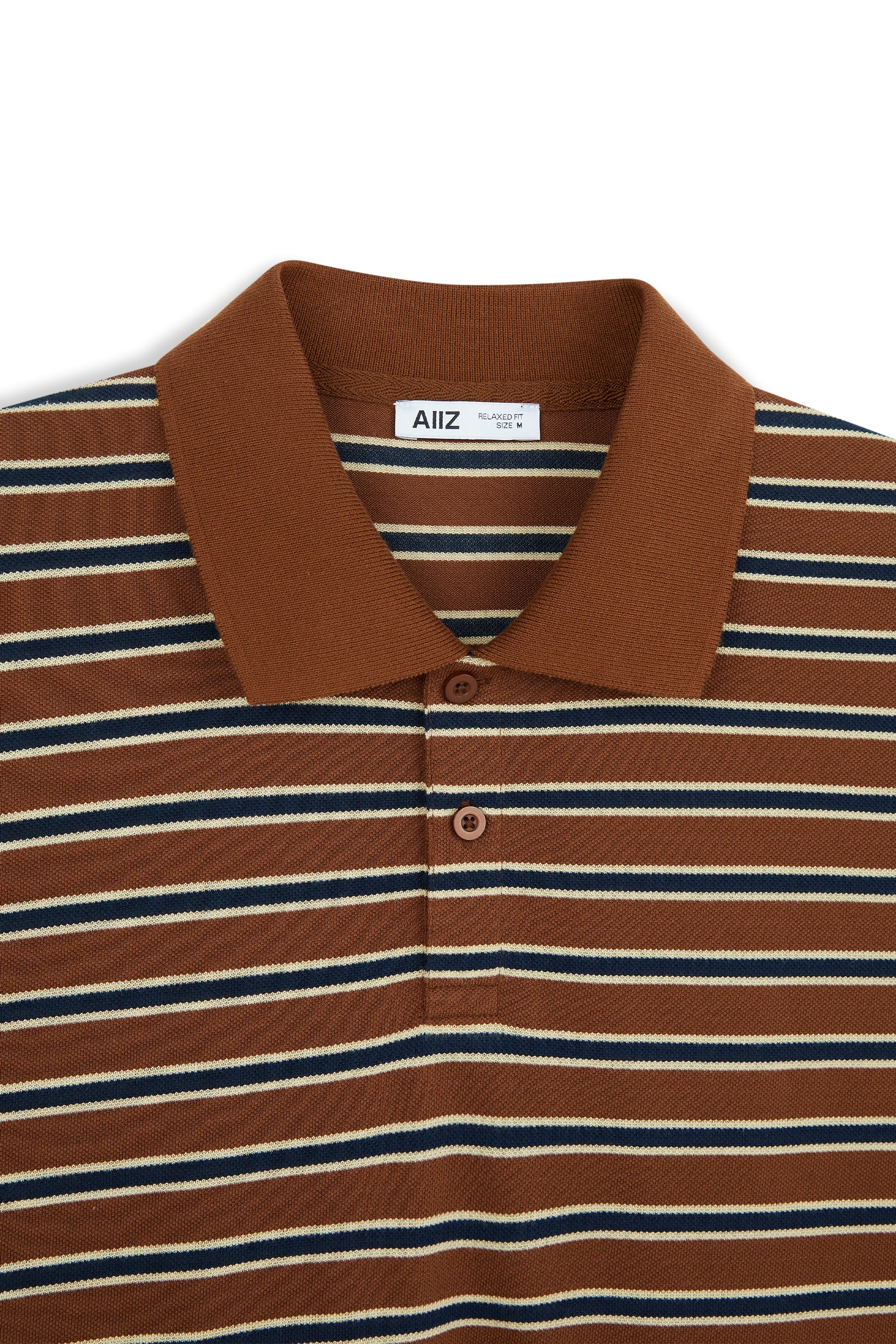 AIIZ Men's Striped Polo Shirt