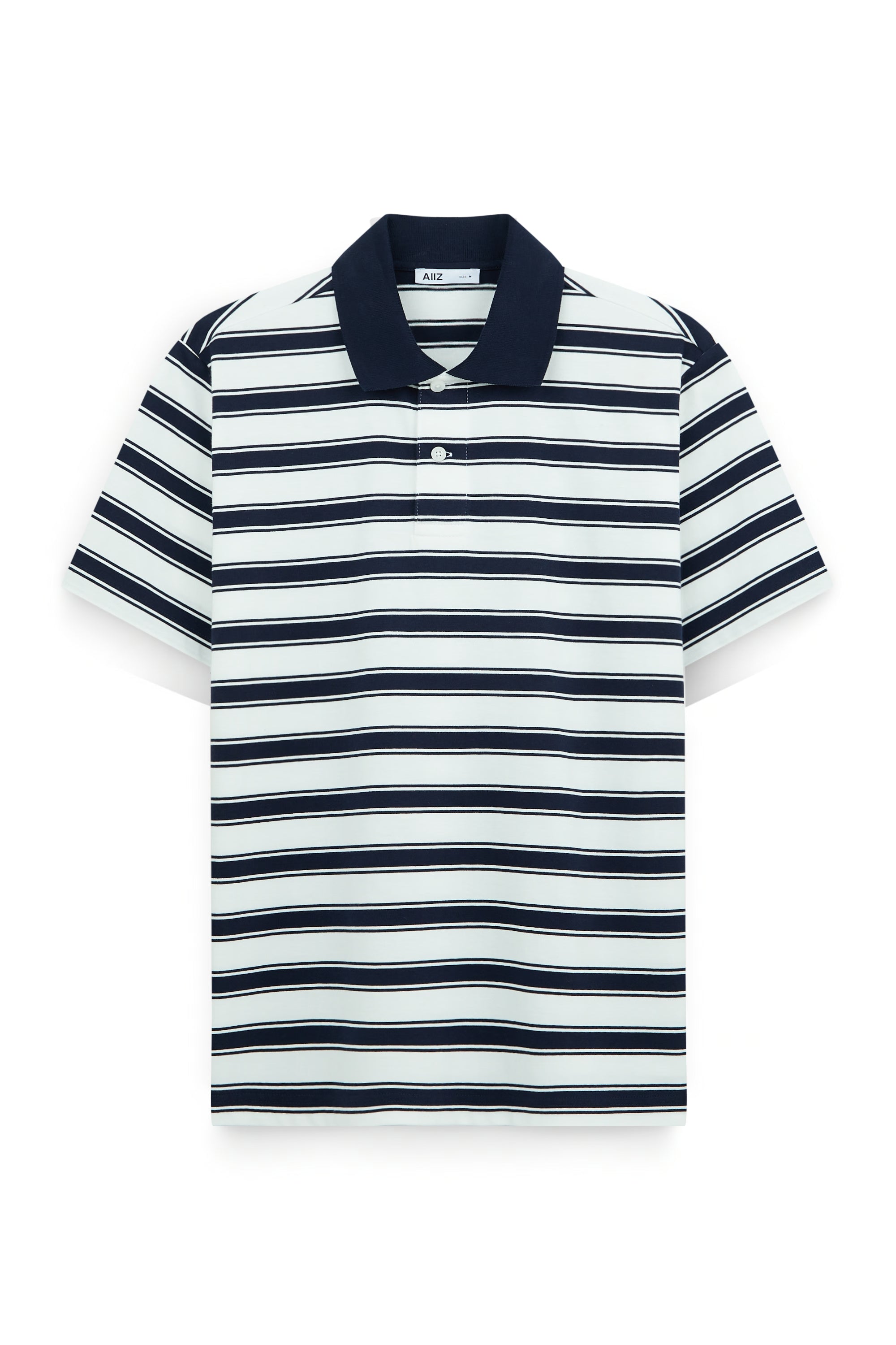 AIIZ Men's Striped Polo Shirt (White / S)