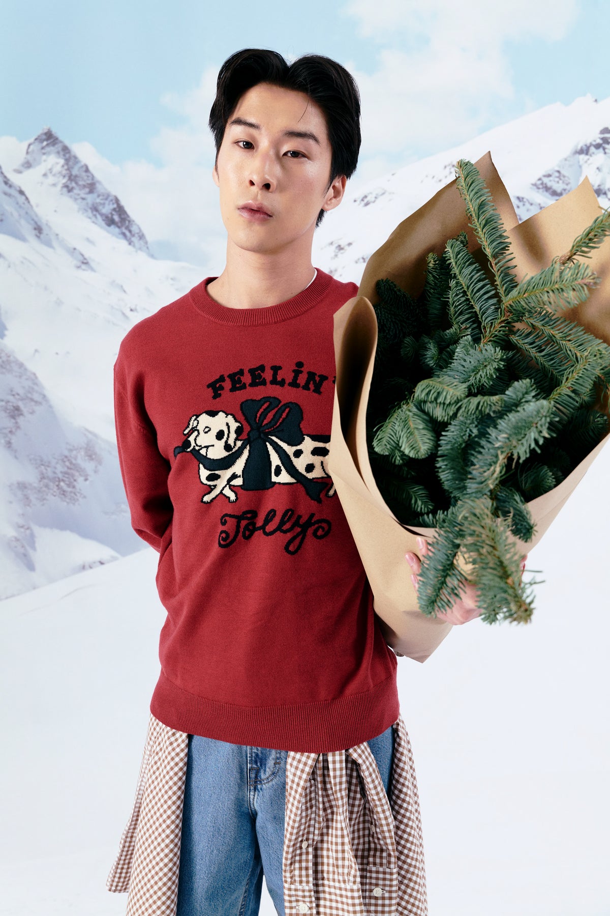 AIIZ Men's Tis’ Jolly Season Sweater (Red / S)