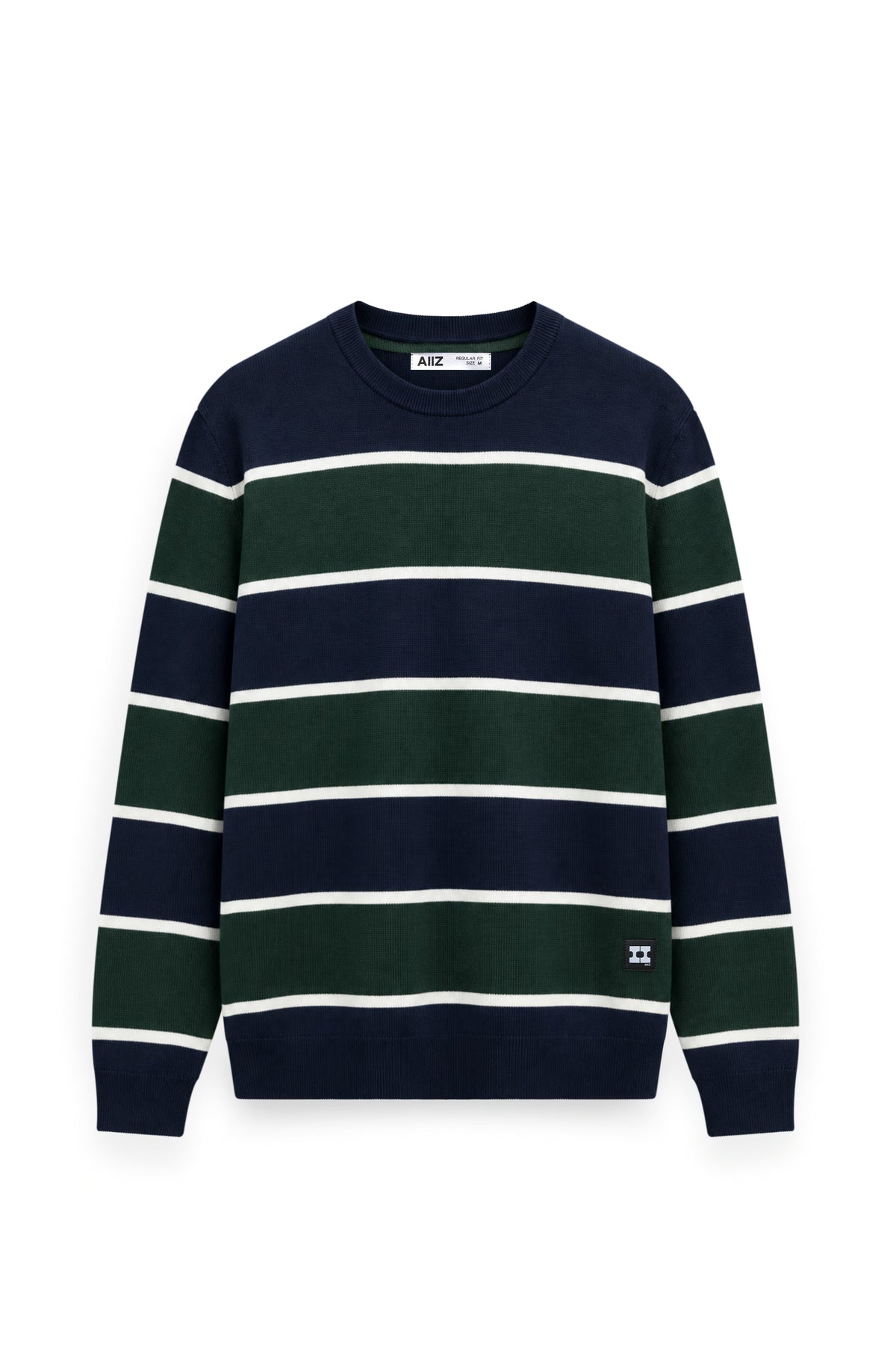 Men's Surreal Academia Striped Rib Crew Neck Sweater