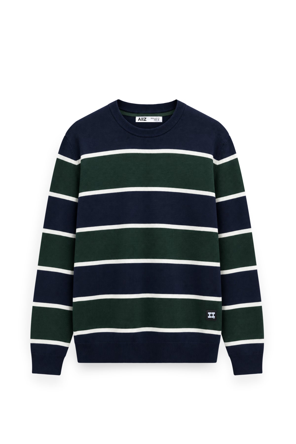 Men's Surreal Academia Striped Rib Crew Neck Sweater