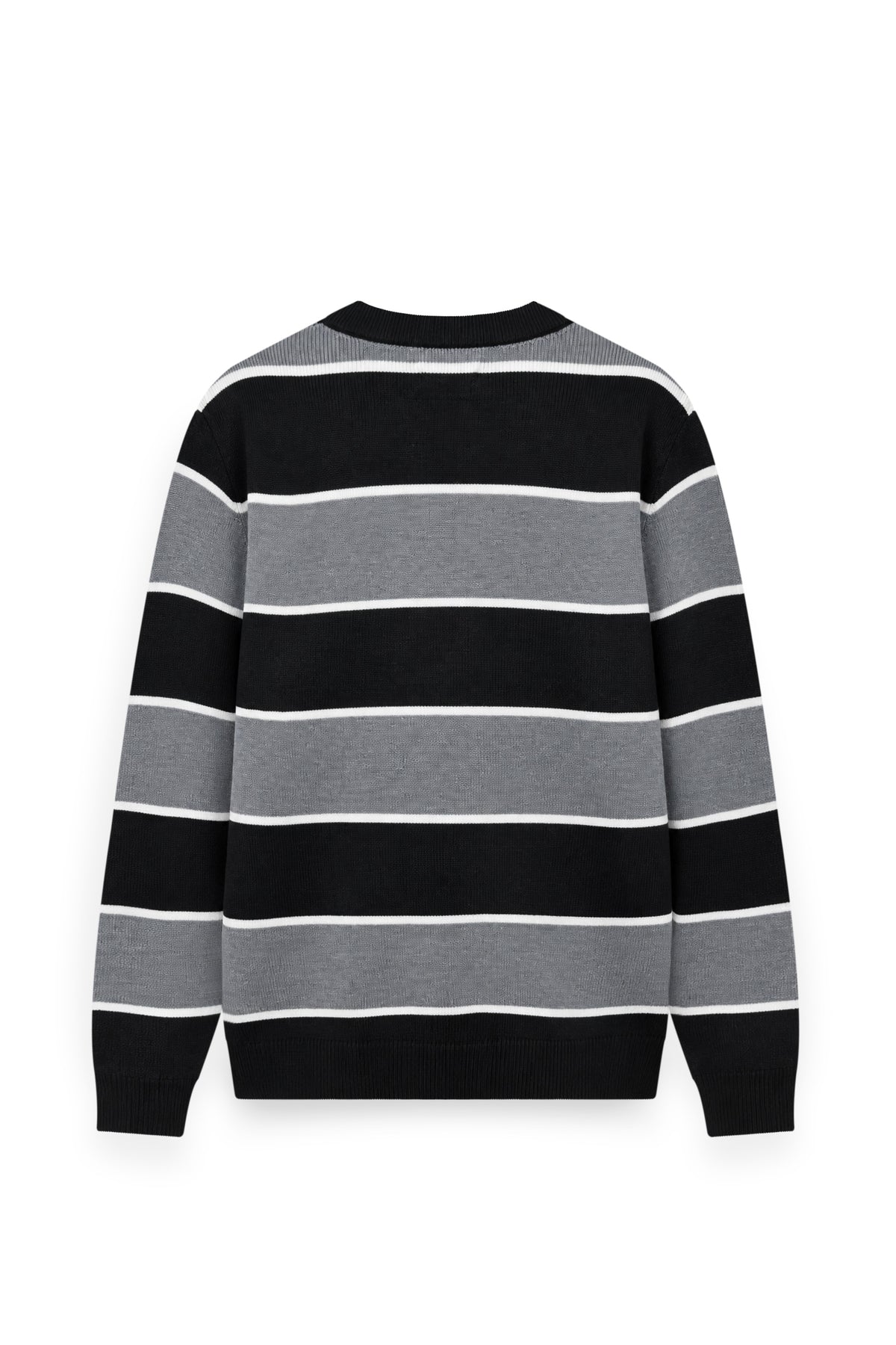 Men's Surreal Academia Striped Rib Crew Neck Sweater