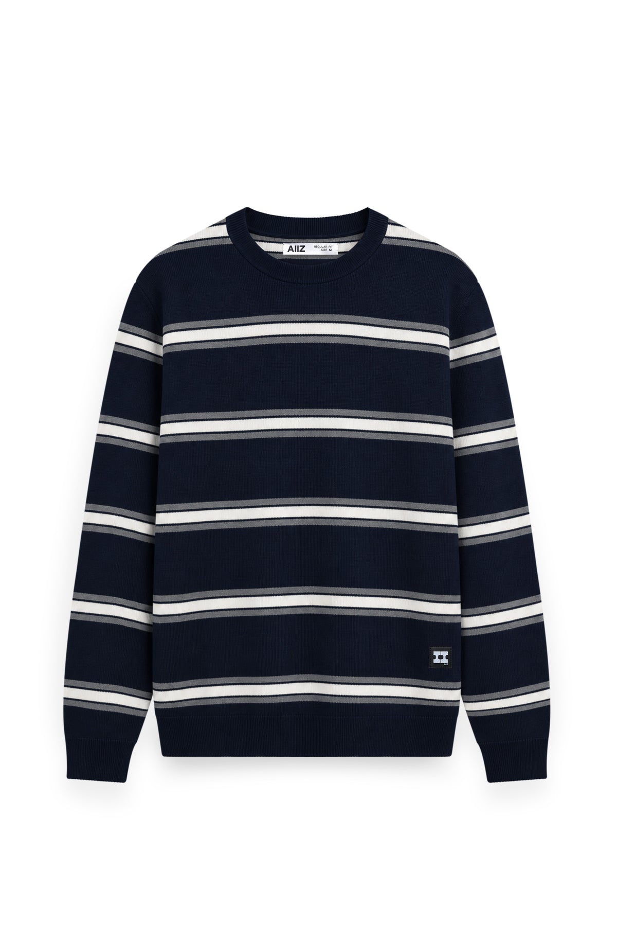 Men's Surreal Academia Multi-Stripe Rib Crew Neck Sweater