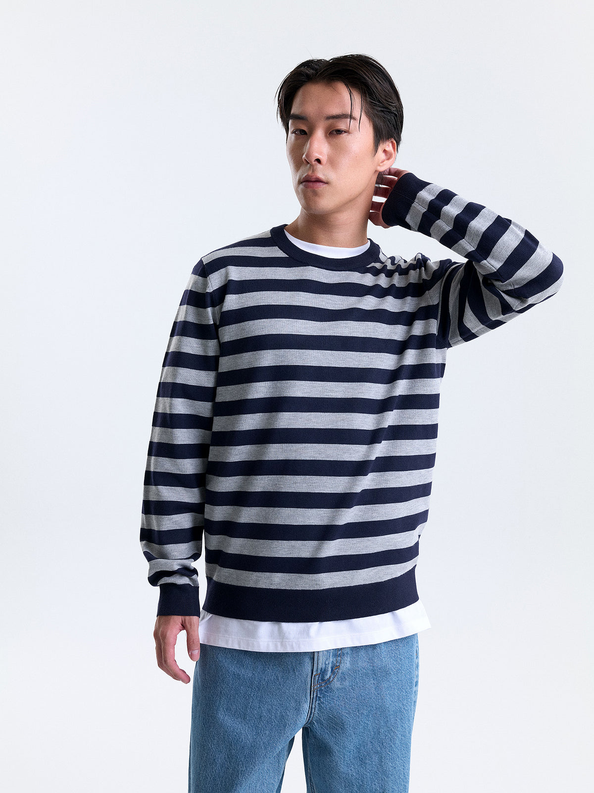 AIIZ Men's Striped Sweater