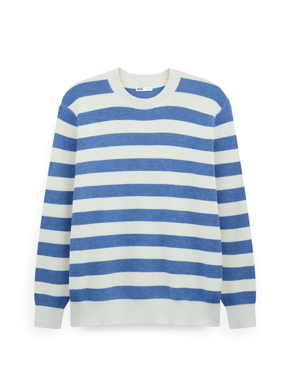 AIIZ Men's Striped Ribbed-Knit Sweater (Blue / S)