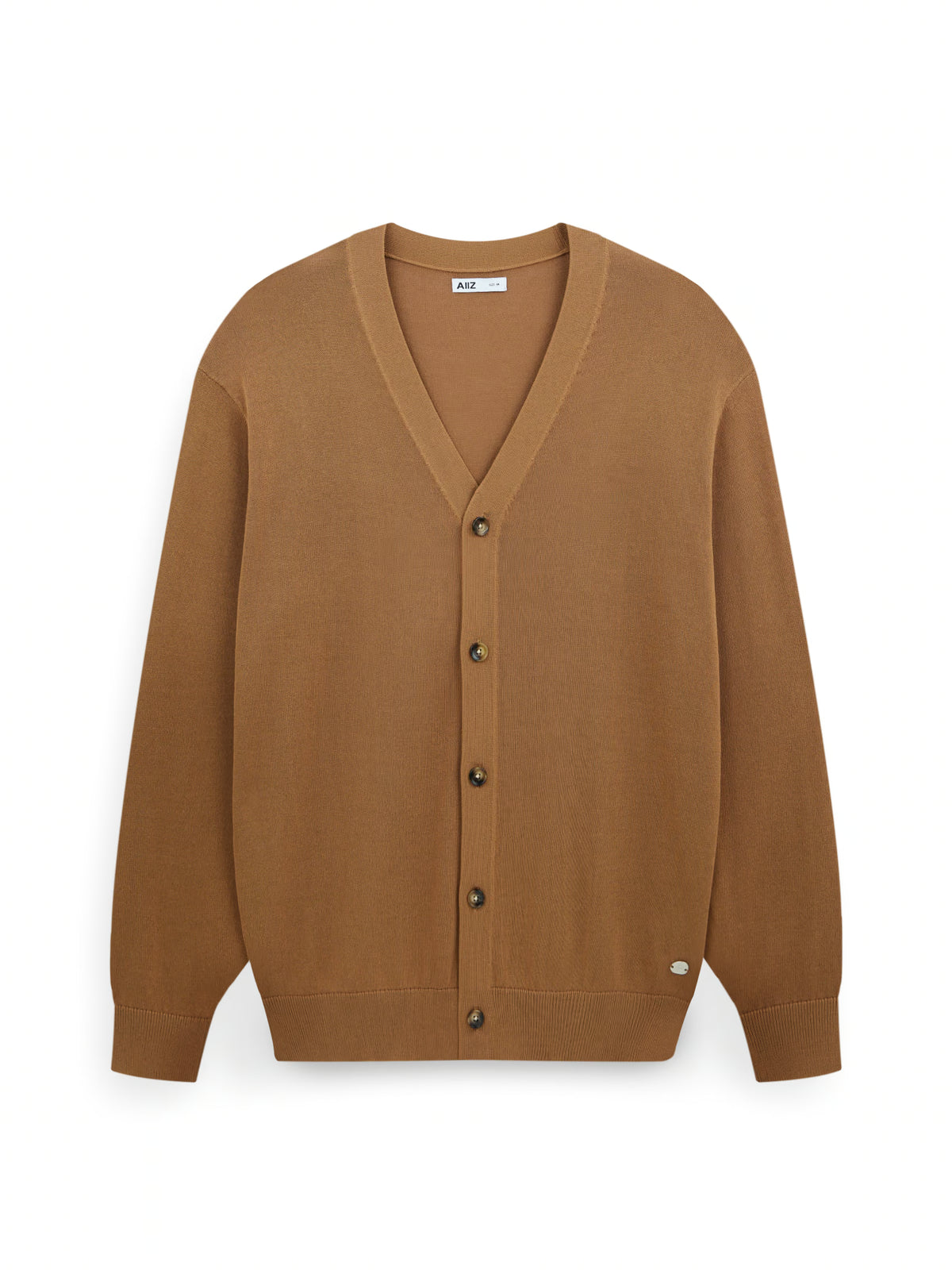 AIIZ Men's Flat Knit Cardigan (Brown / S)