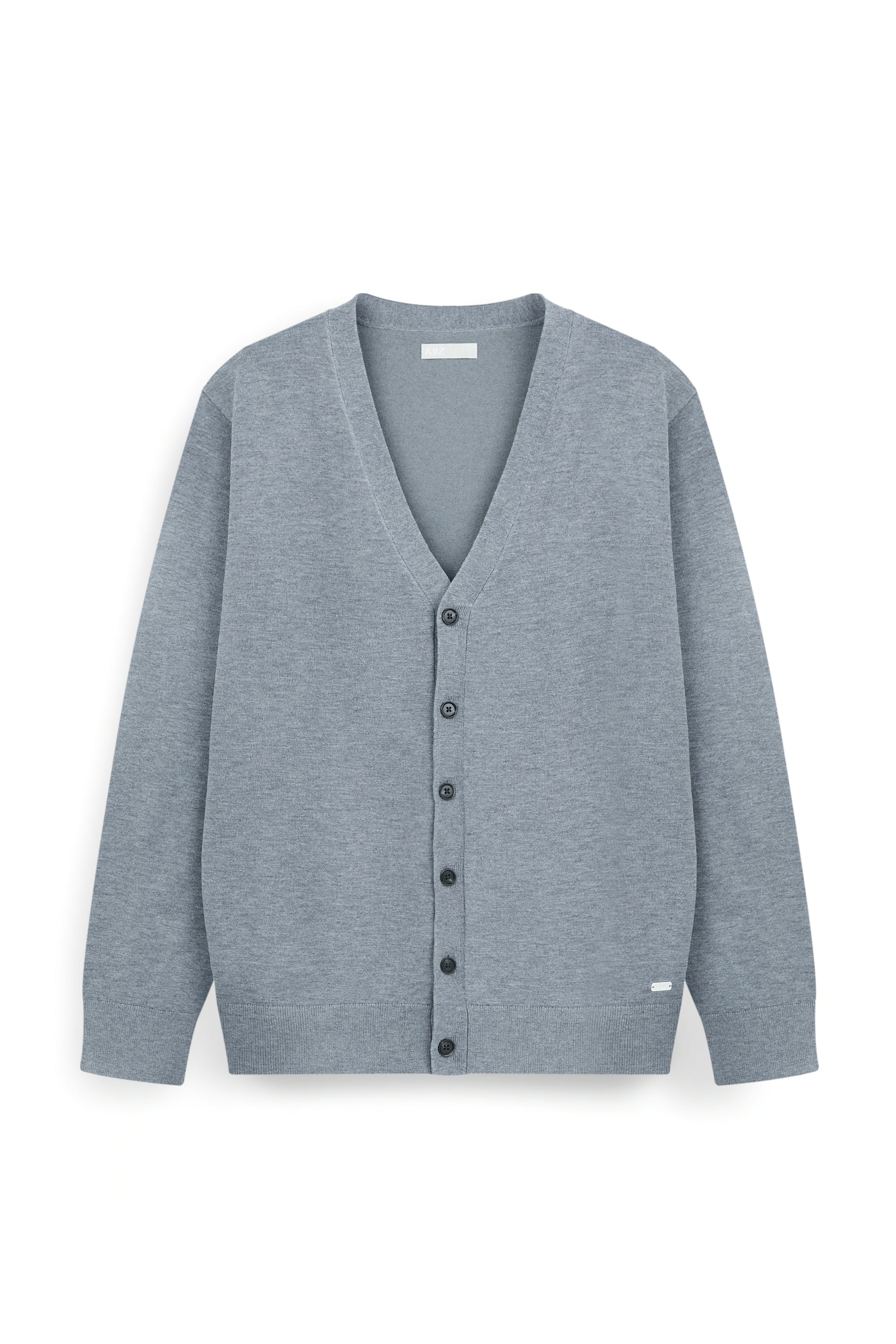 AIIZ Men's Flat Knit Cardigan (Top Dyed Grey / S)