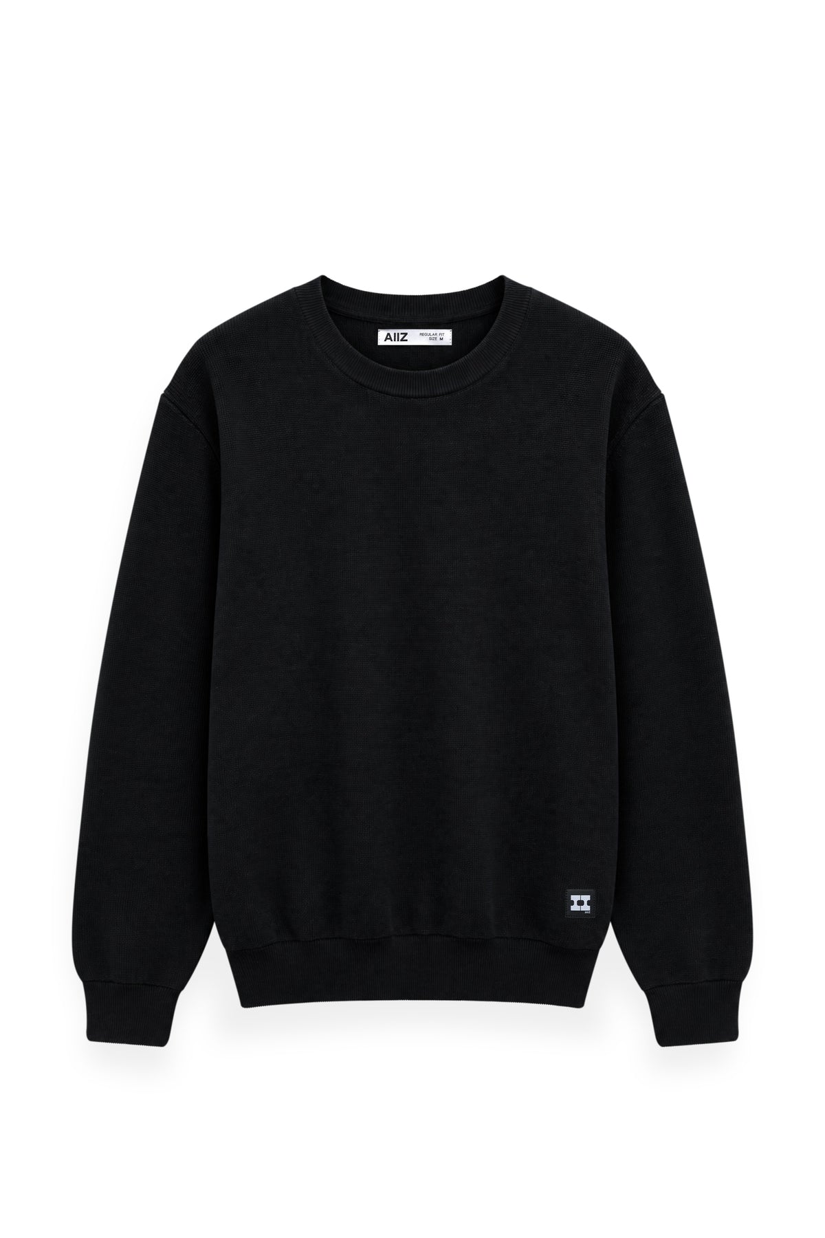 Men's Surreal Academia Rib Knit Crew Neck Sweater (Black / S)