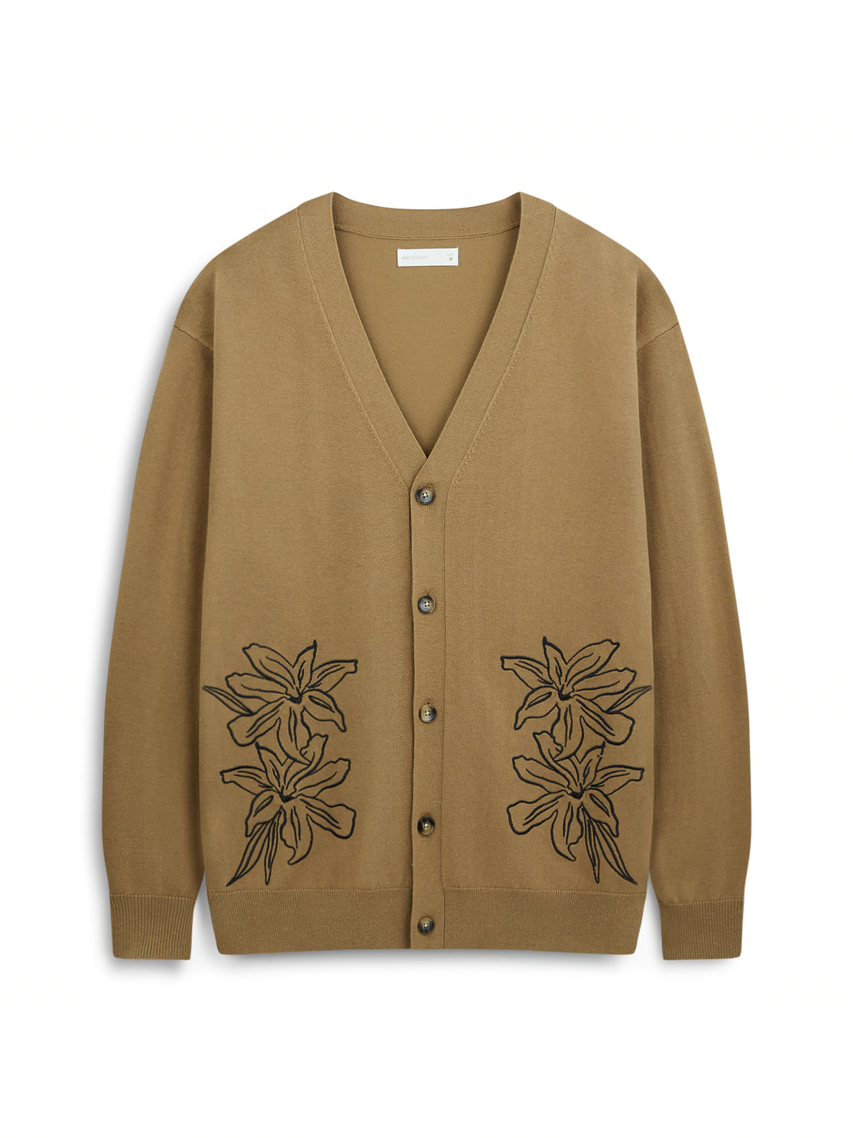 AIIZ Men's Flat Knit Cardigan (Brown / S)