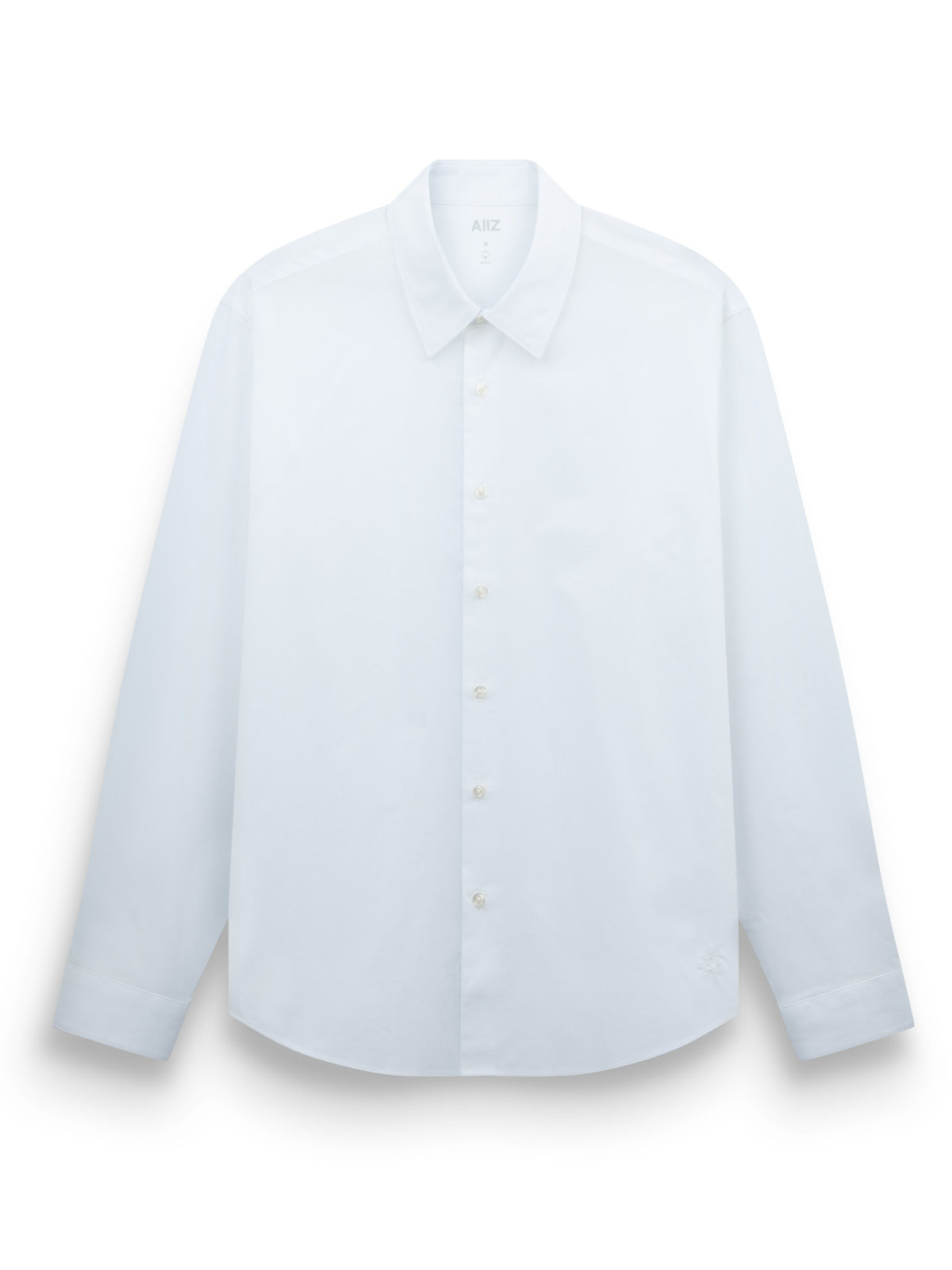 Men's Natural Cotton Long Sleeve Shirt (White / S)