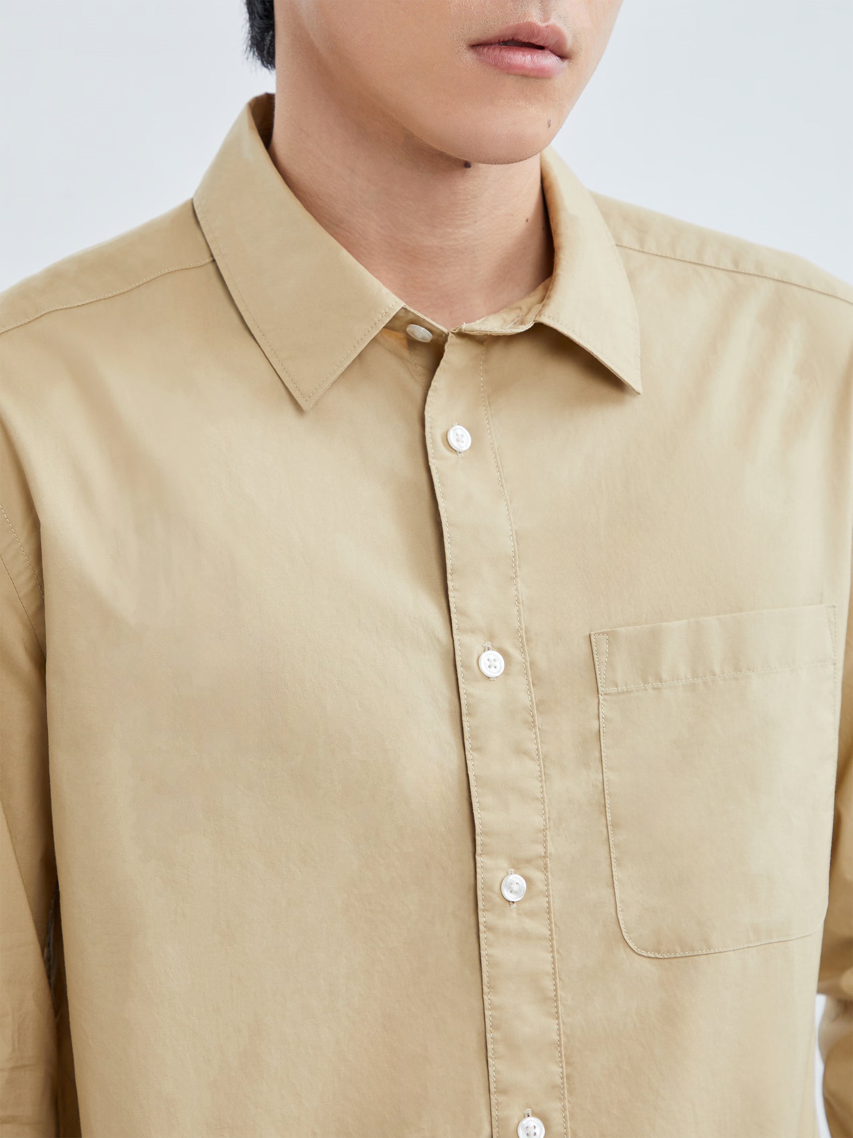 Men's Natural Cotton Long Sleeve Shirt