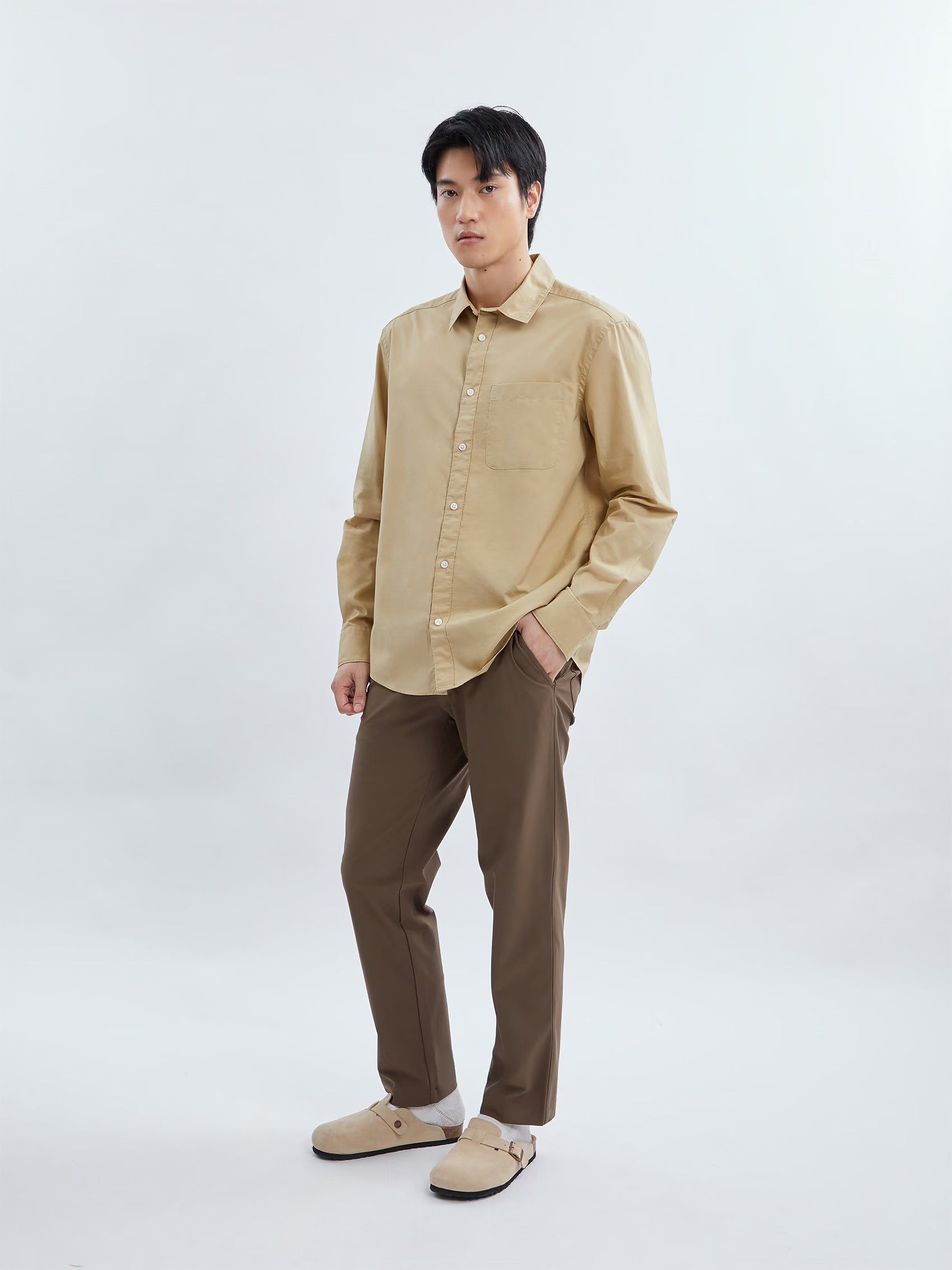 Men's Natural Cotton Long Sleeve Shirt