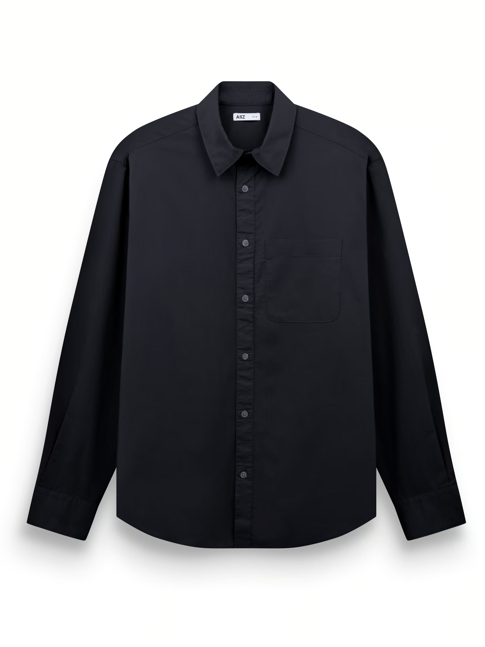 Men's Natural Cotton Long Sleeve Shirt (Navy / S)