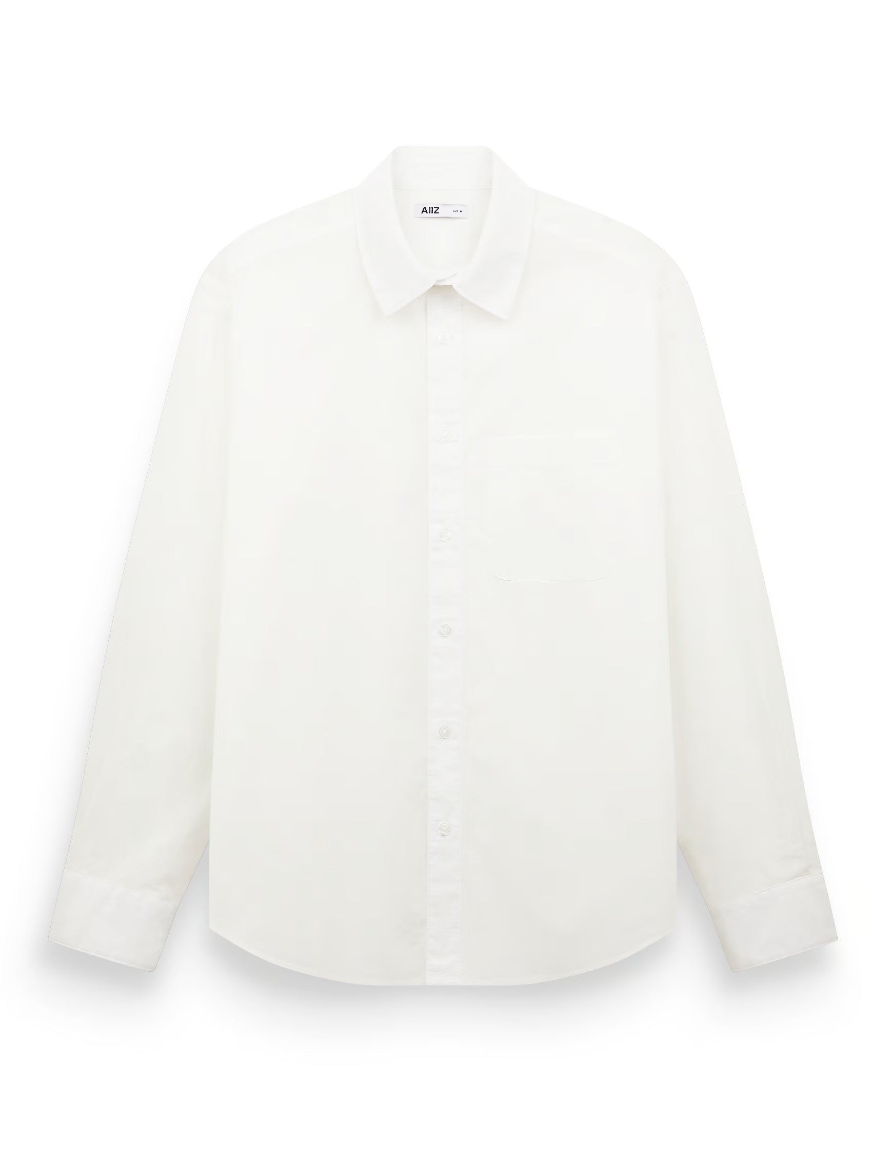 Men's Natural Cotton Long Sleeve Shirt (White / S)