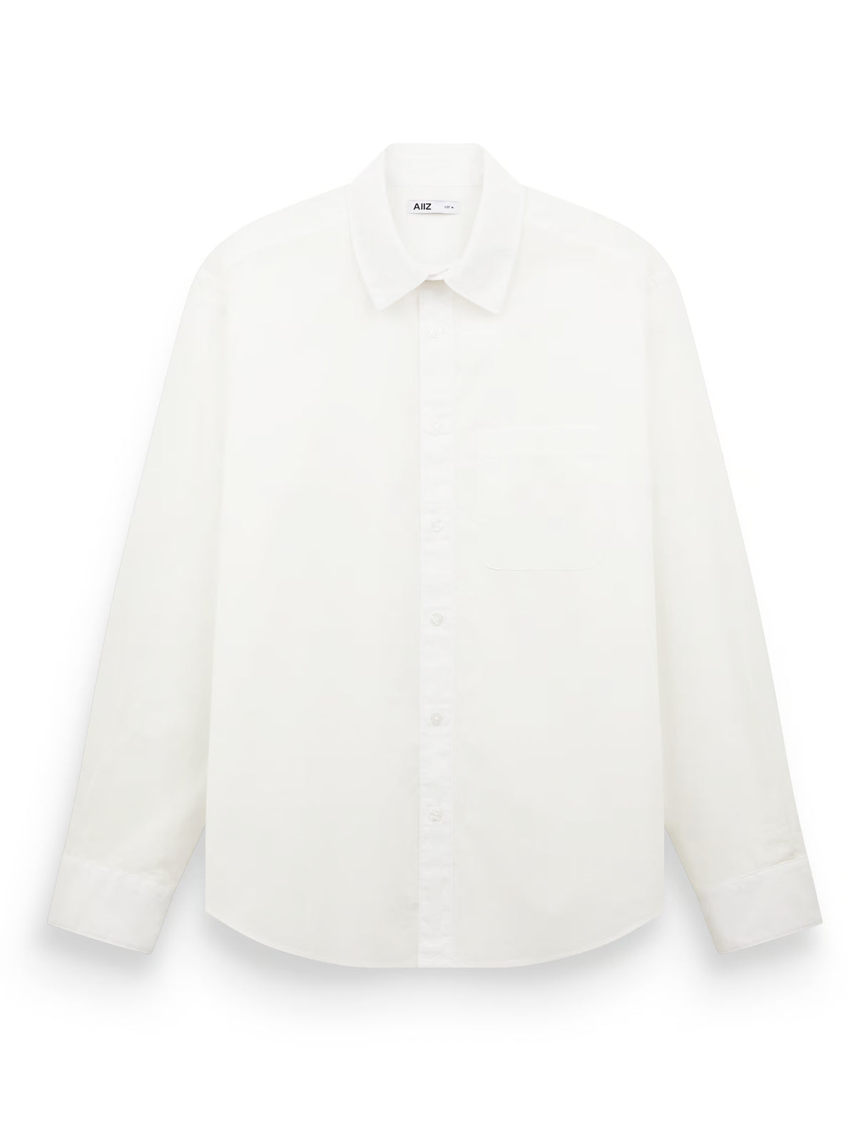 Men's Natural Cotton Long Sleeve Shirt (White / S)