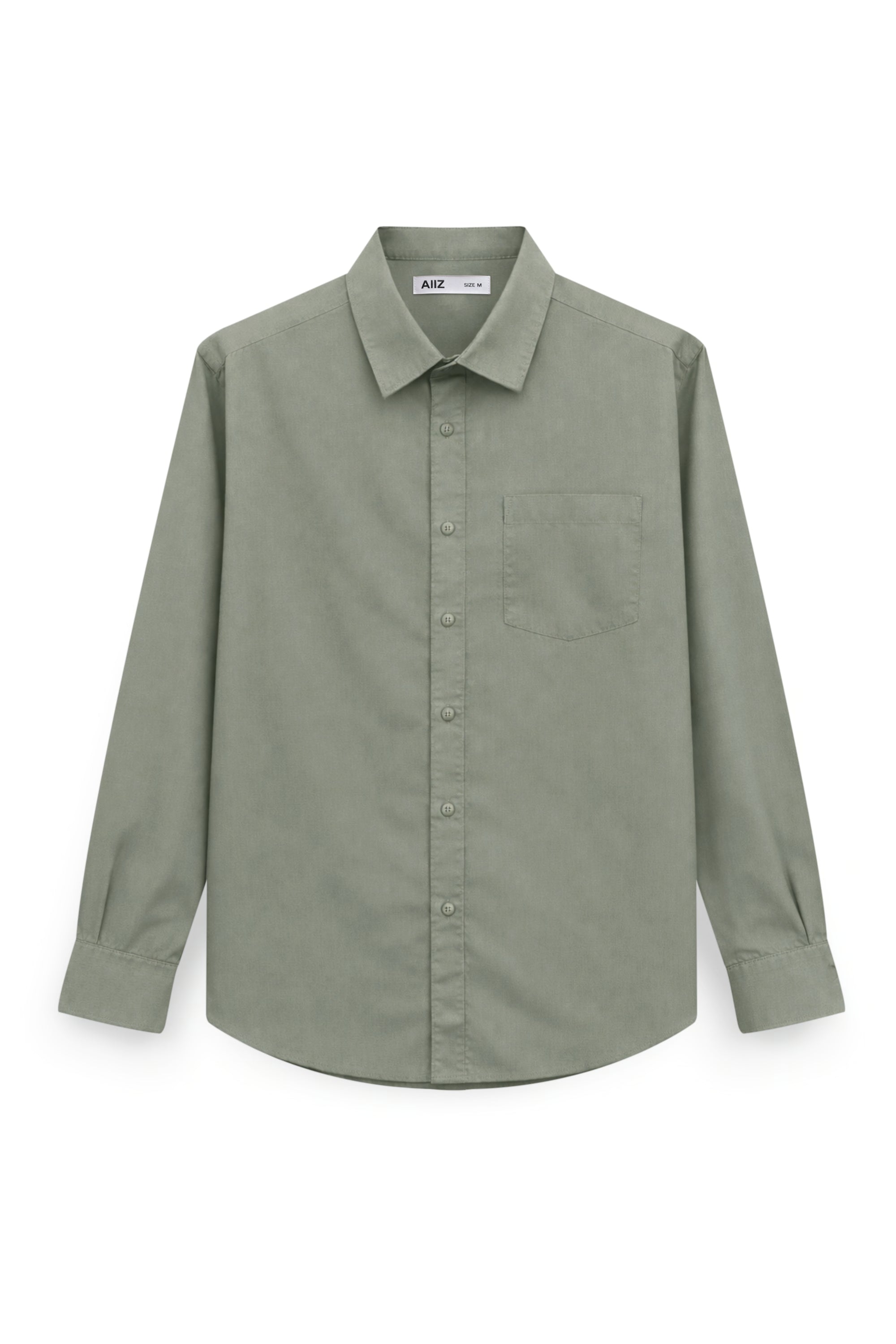 AIIZ Men's Long Sleeve Shirt (Green / S)