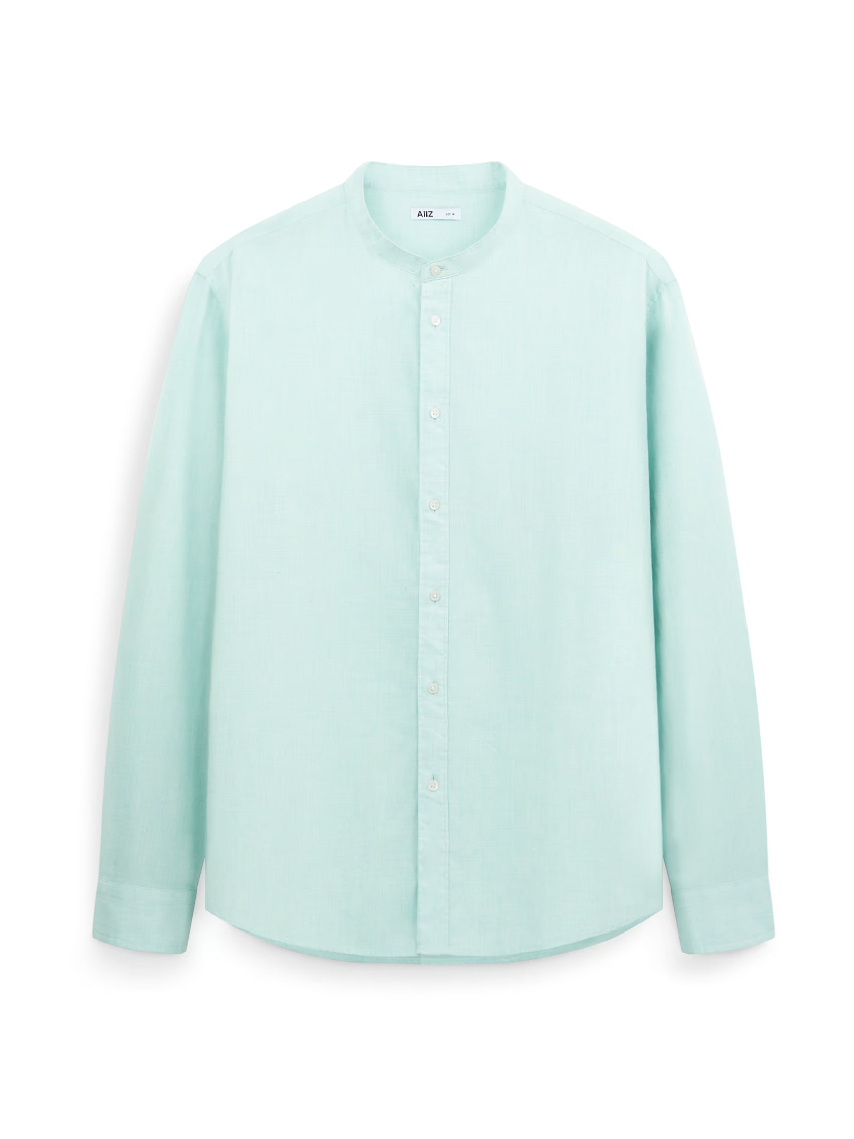 AIIZ Men’s Mandarin Collar Long Sleeve Poplin Shirt