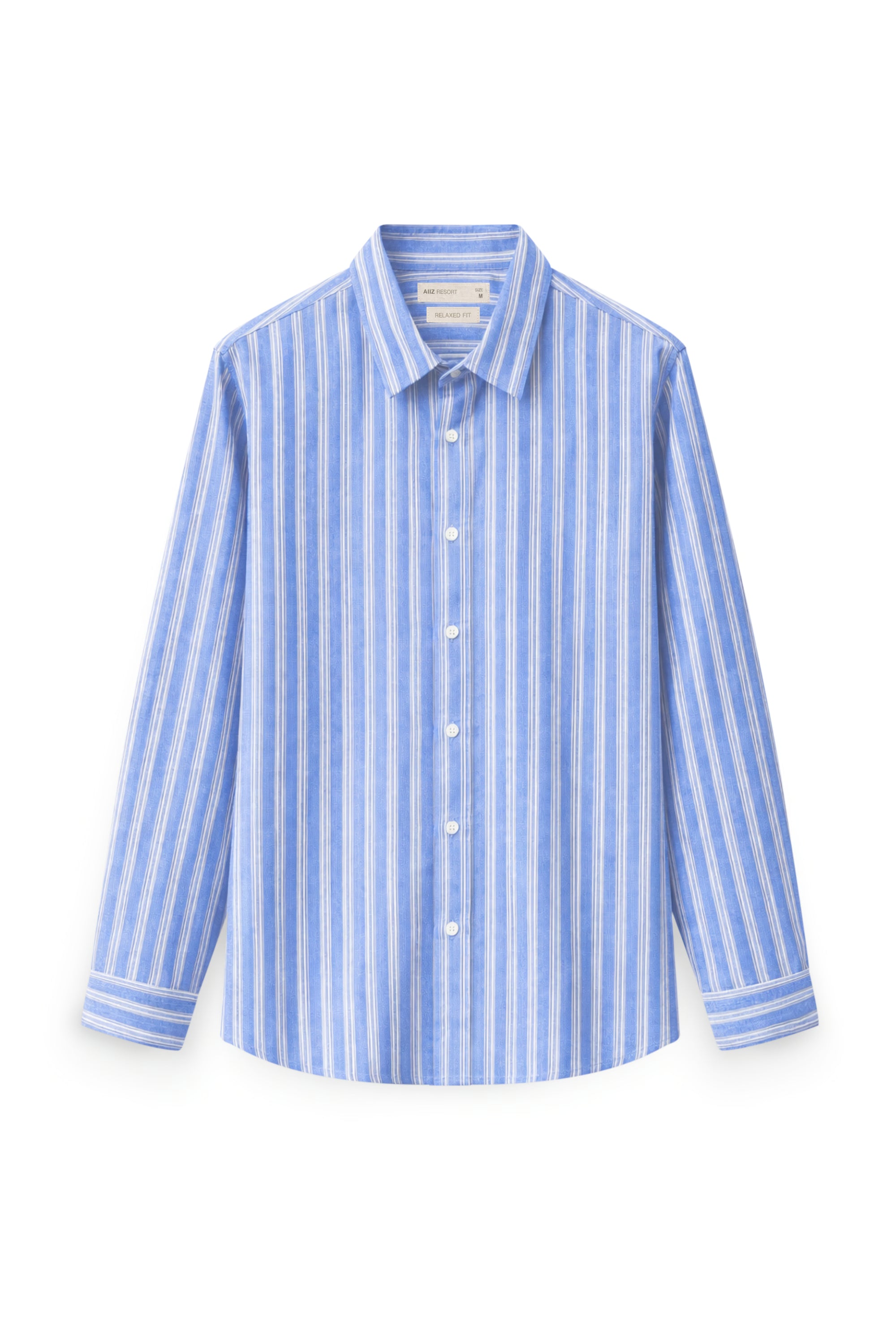 AIIZ Men’s Striped Long Sleeve Shirt (Blue / S)