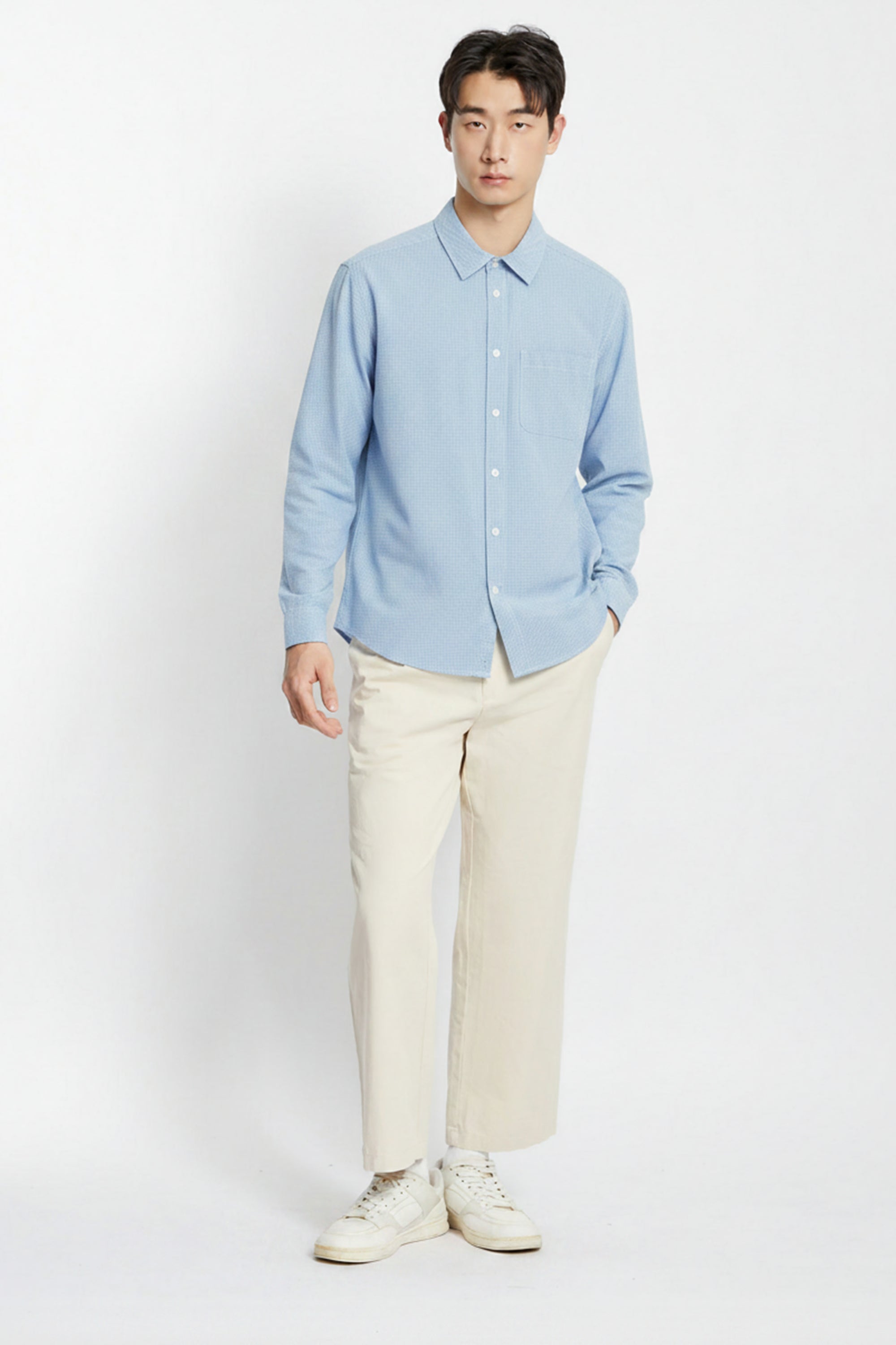 AIIZ Men's Check Long Sleeve Shirt