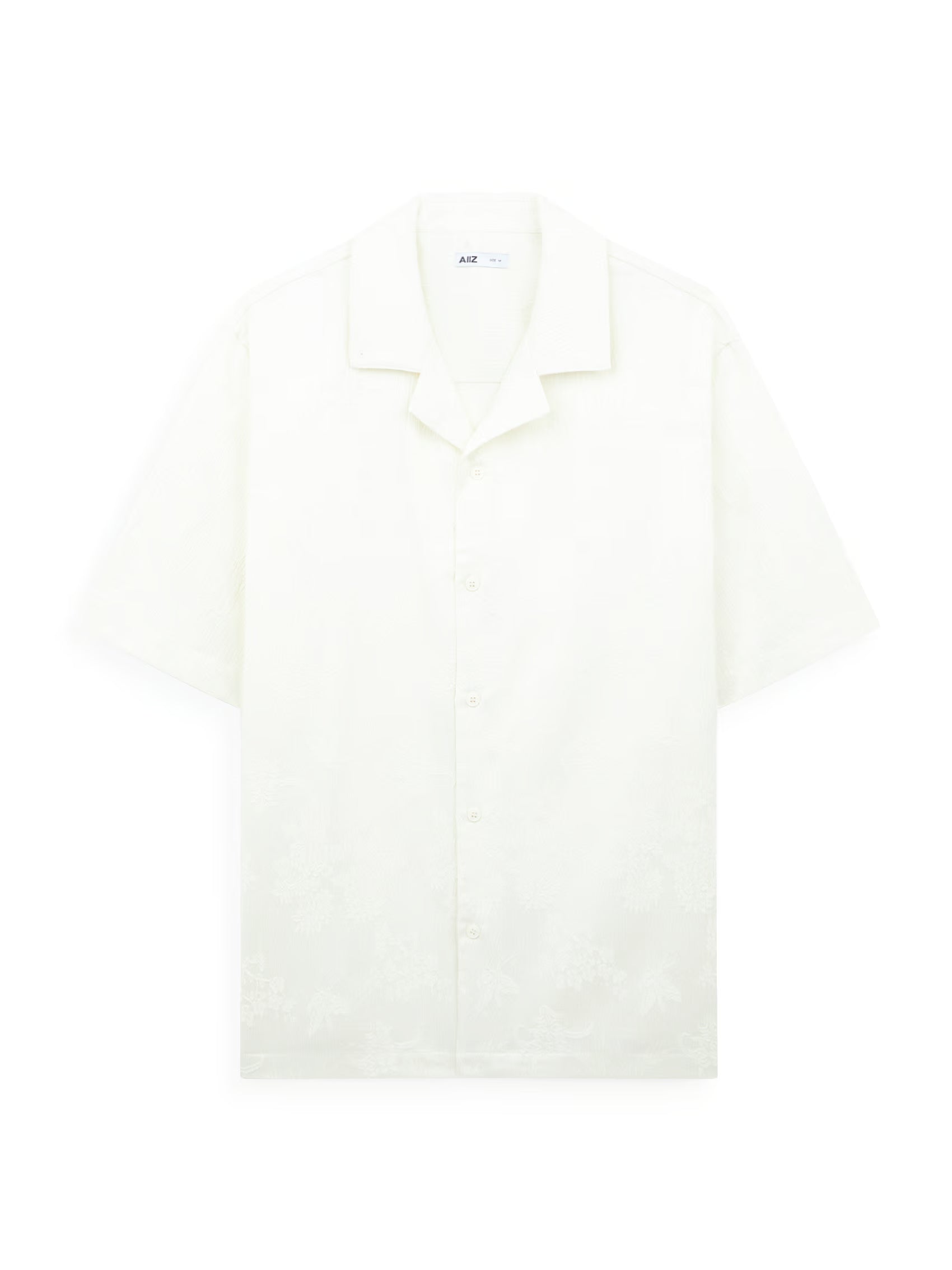 AIIZ Men's Jacquard Short Sleeve Shirt (Cream / S)