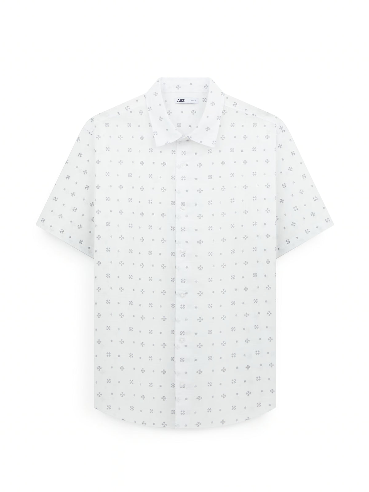 AIIZ Men's Graphic Printed Short Sleeve Shirt (White / S)