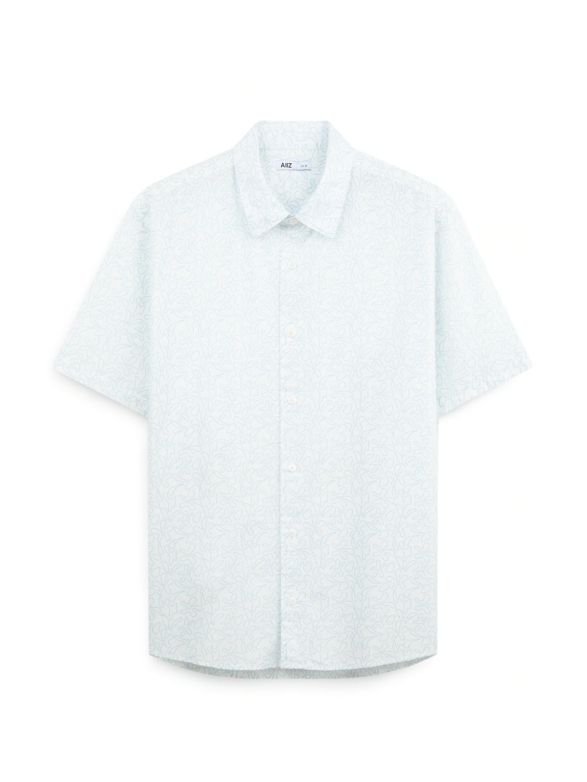 AIIZ Men's Graphic Printed Short Sleeve Shirt (White / S)