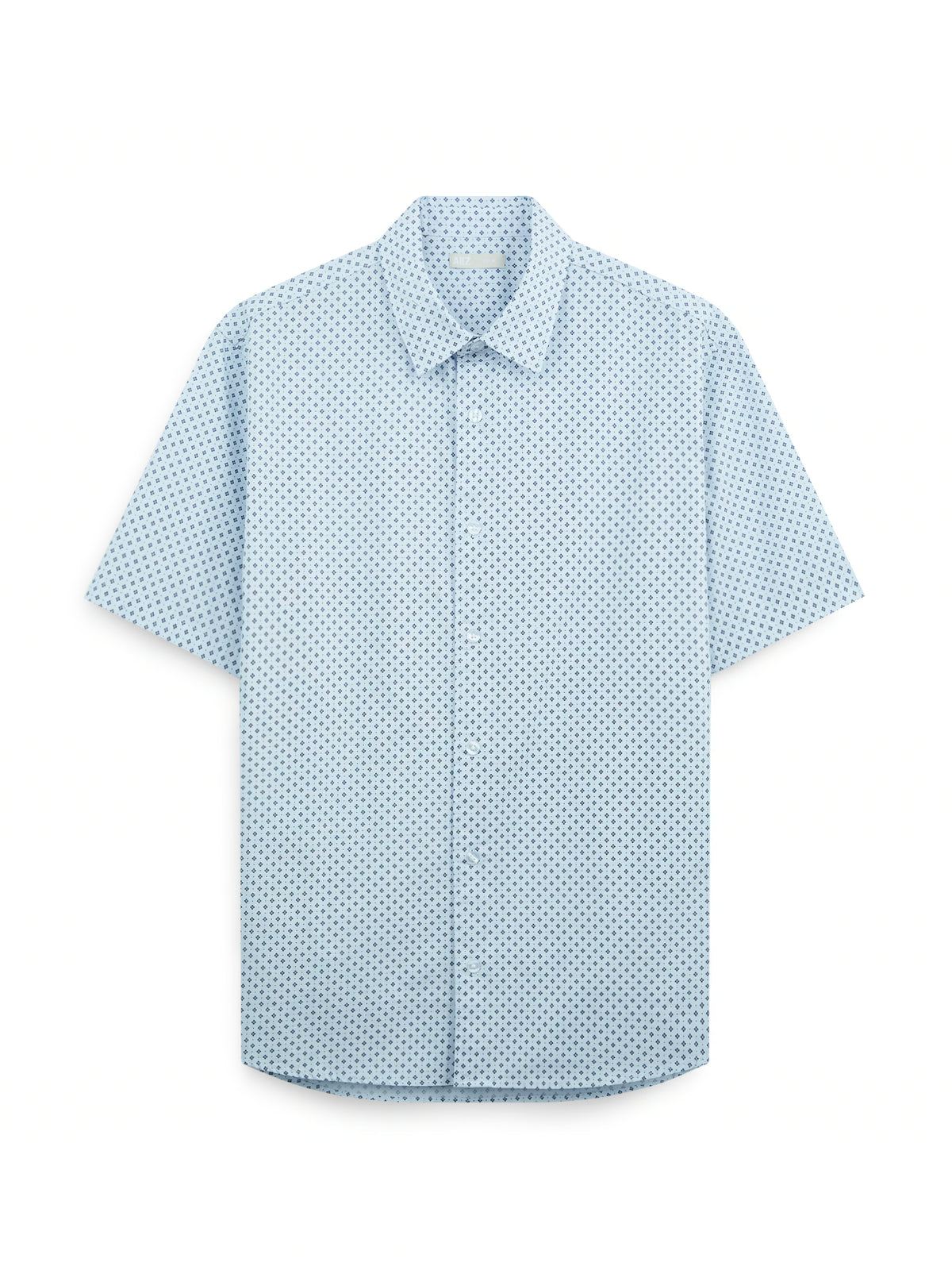 AIIZ Men's Graphic Printed Short Sleeve Shirt (Light Blue / S)