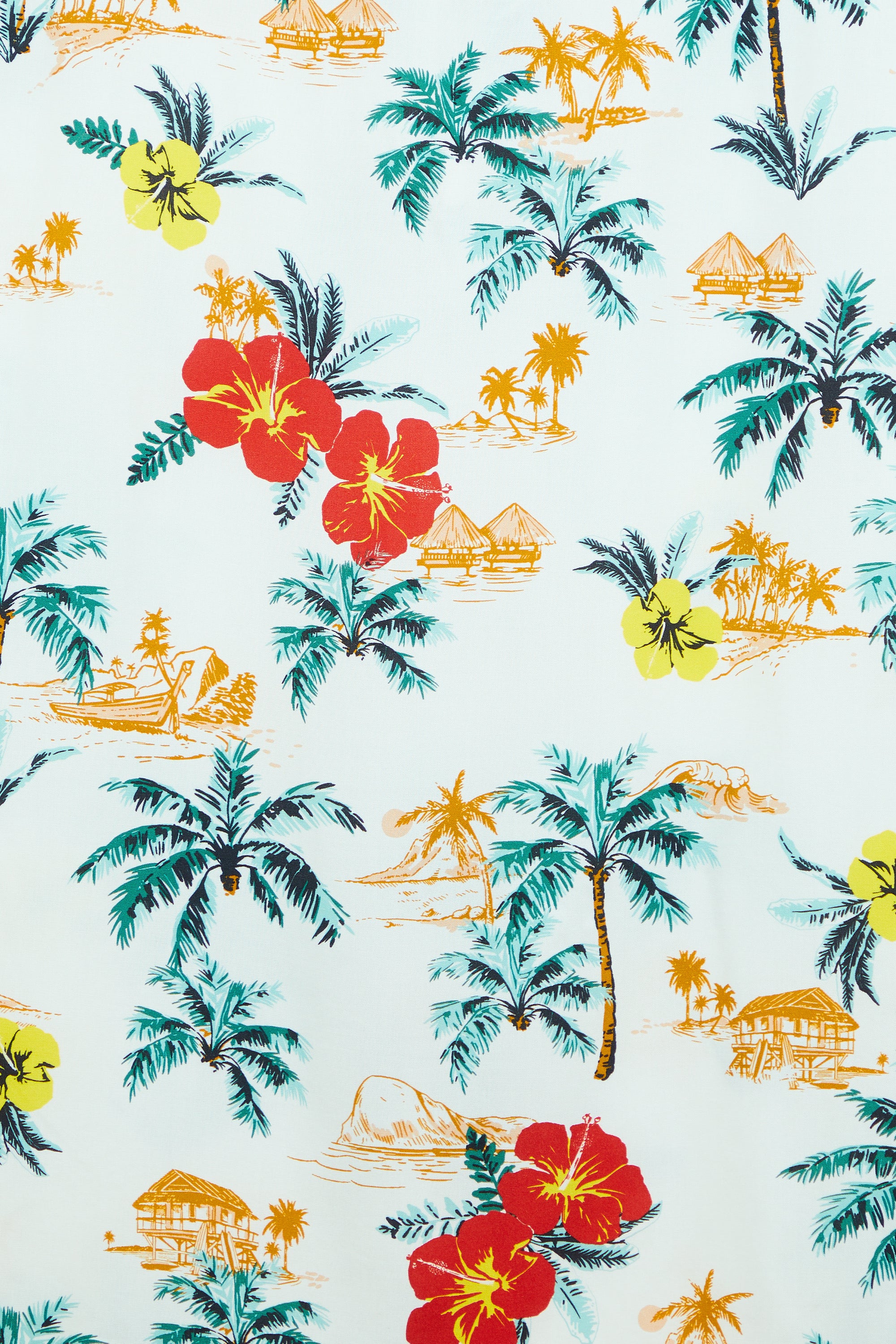 AIIZ Men’s Hawaiian Summer Print Short-Sleeve Shirt – 100%