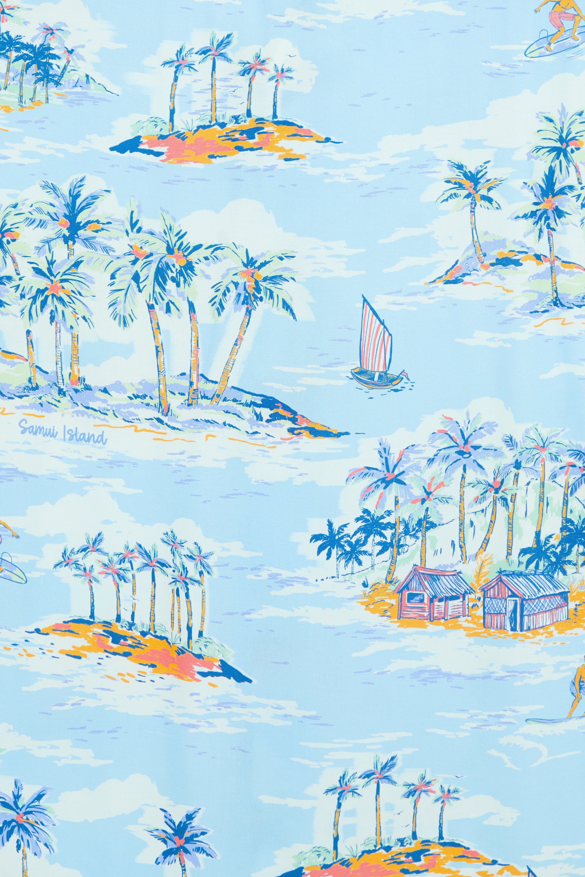 AIIZ Men’s Hawaiian Summer Print Short-Sleeve Shirt – 100%