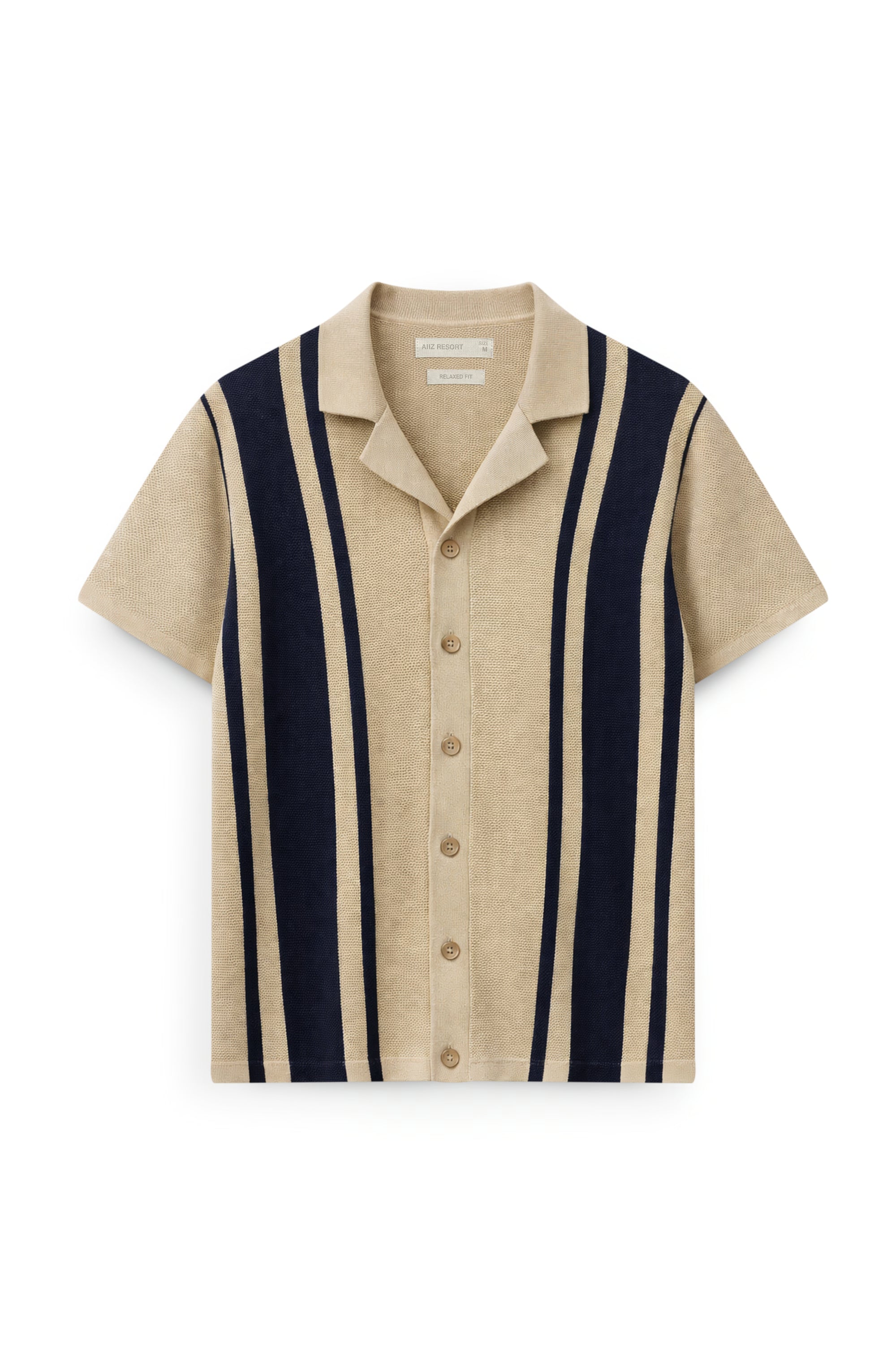 AIIZ Men's Border Camp Collar Shirt (Khaki / S)