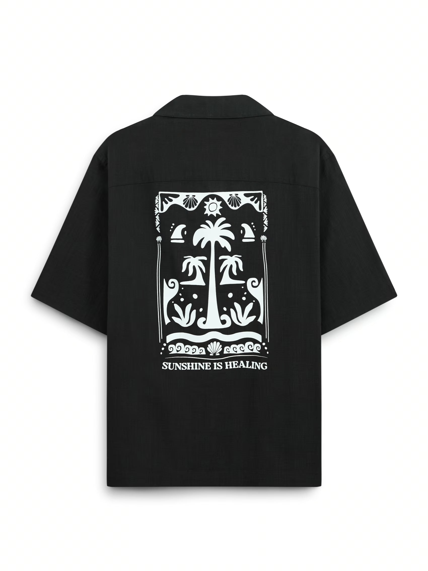 AIIZ Men's Printed Camp Collar Shirt